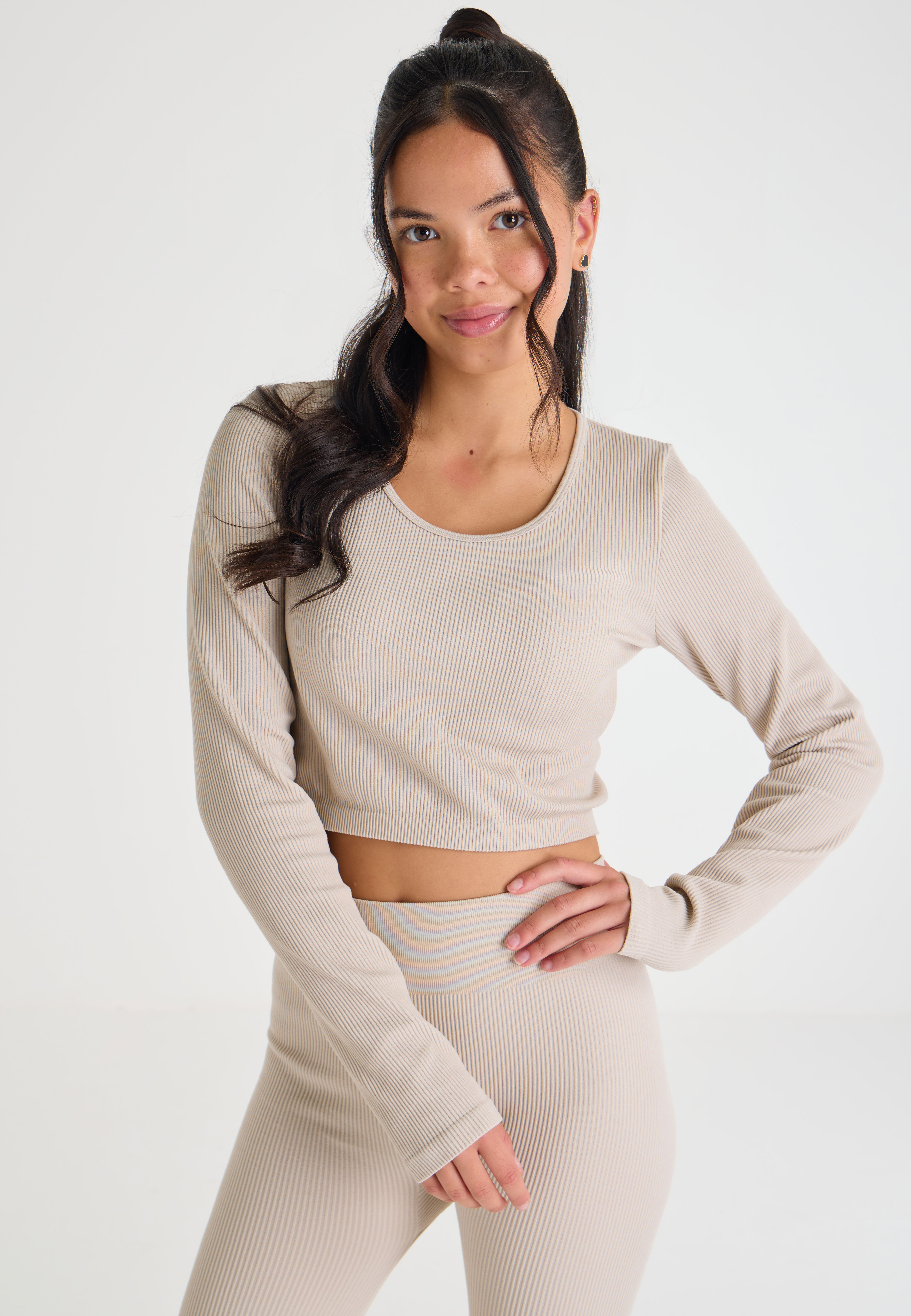 Older Girls Stone Seamless Scoop Neck Top