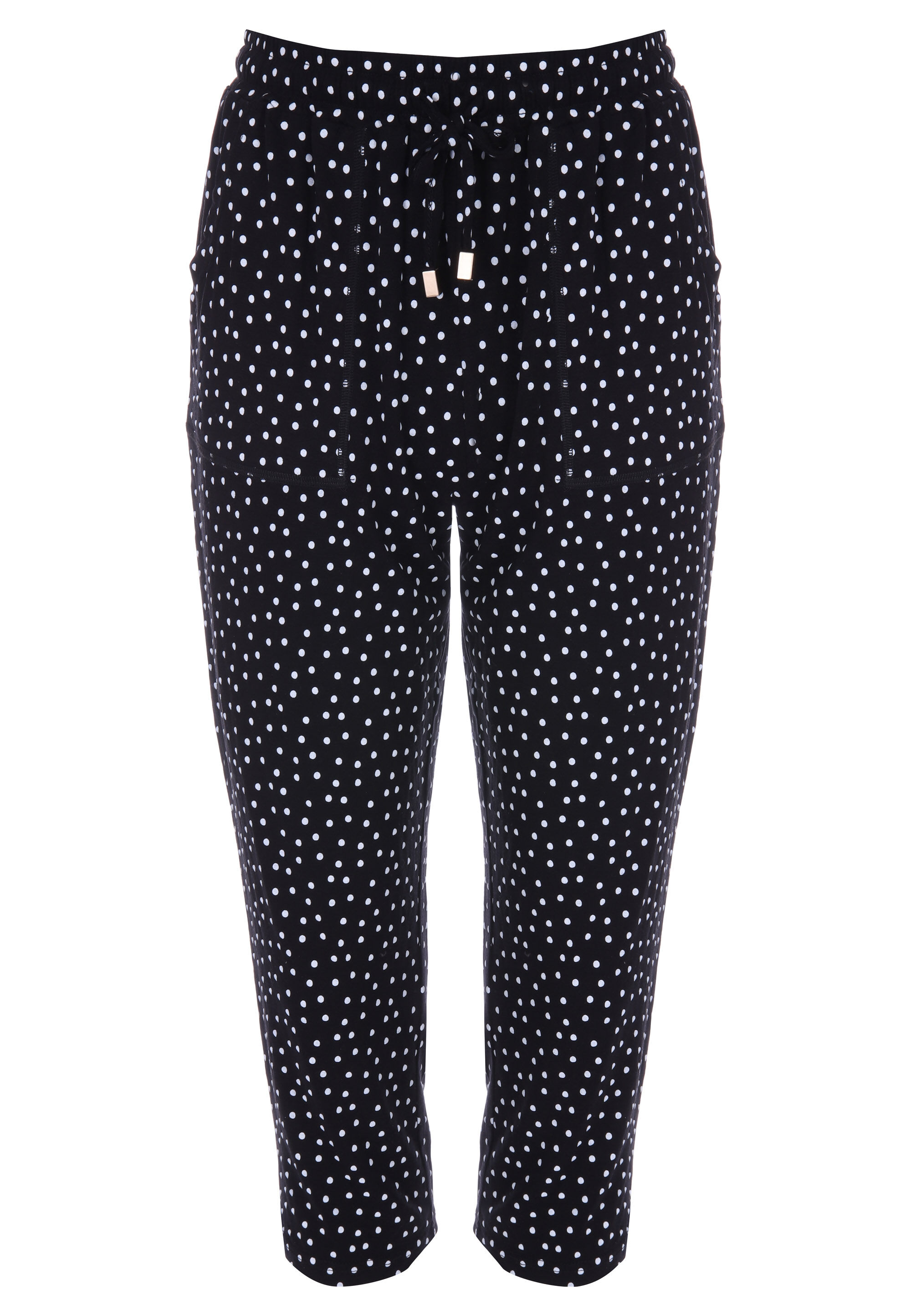 Womens Black Spot Relaxed Cropped Trousers