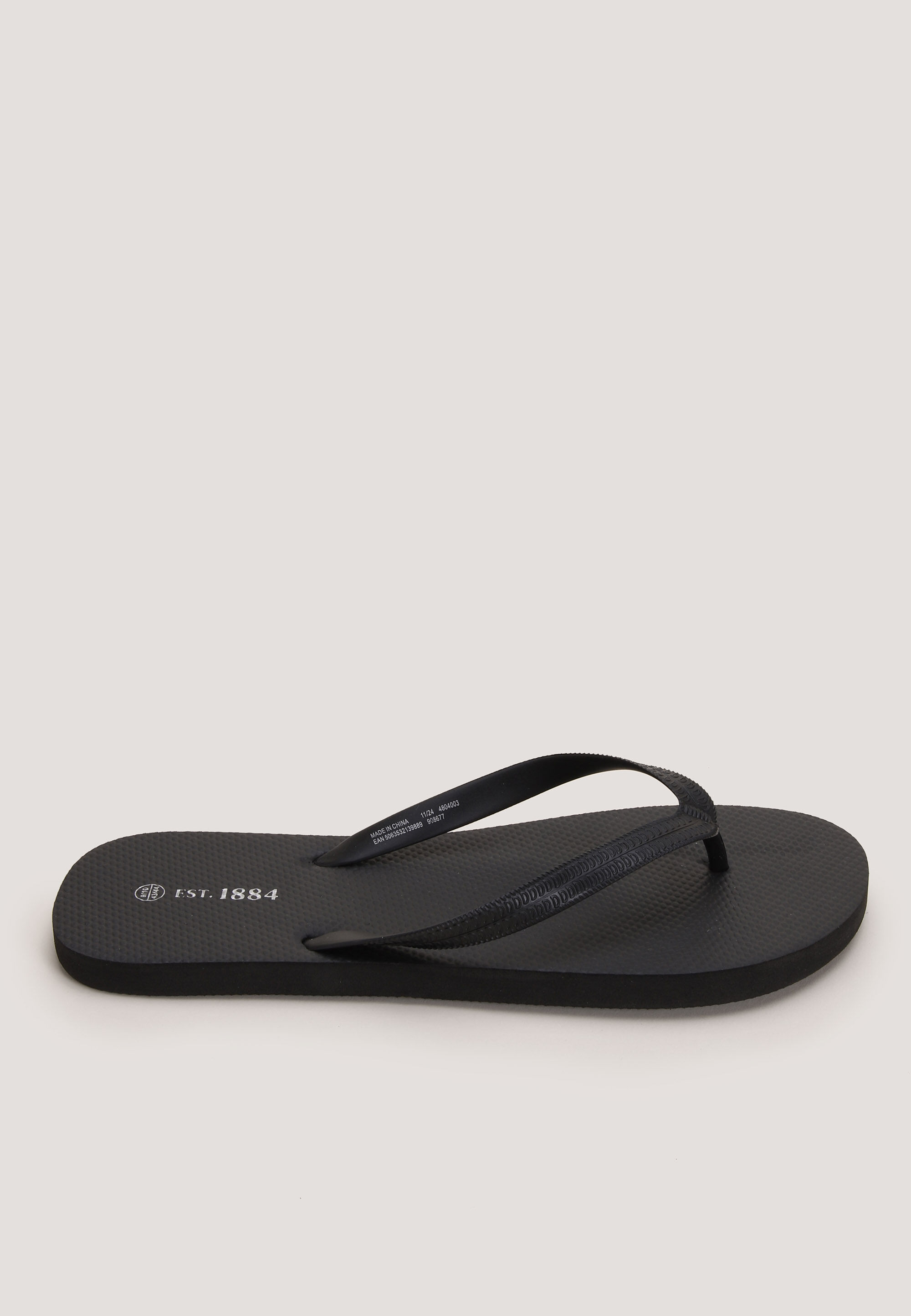 Mens Black Basic Flip Flop Sandals