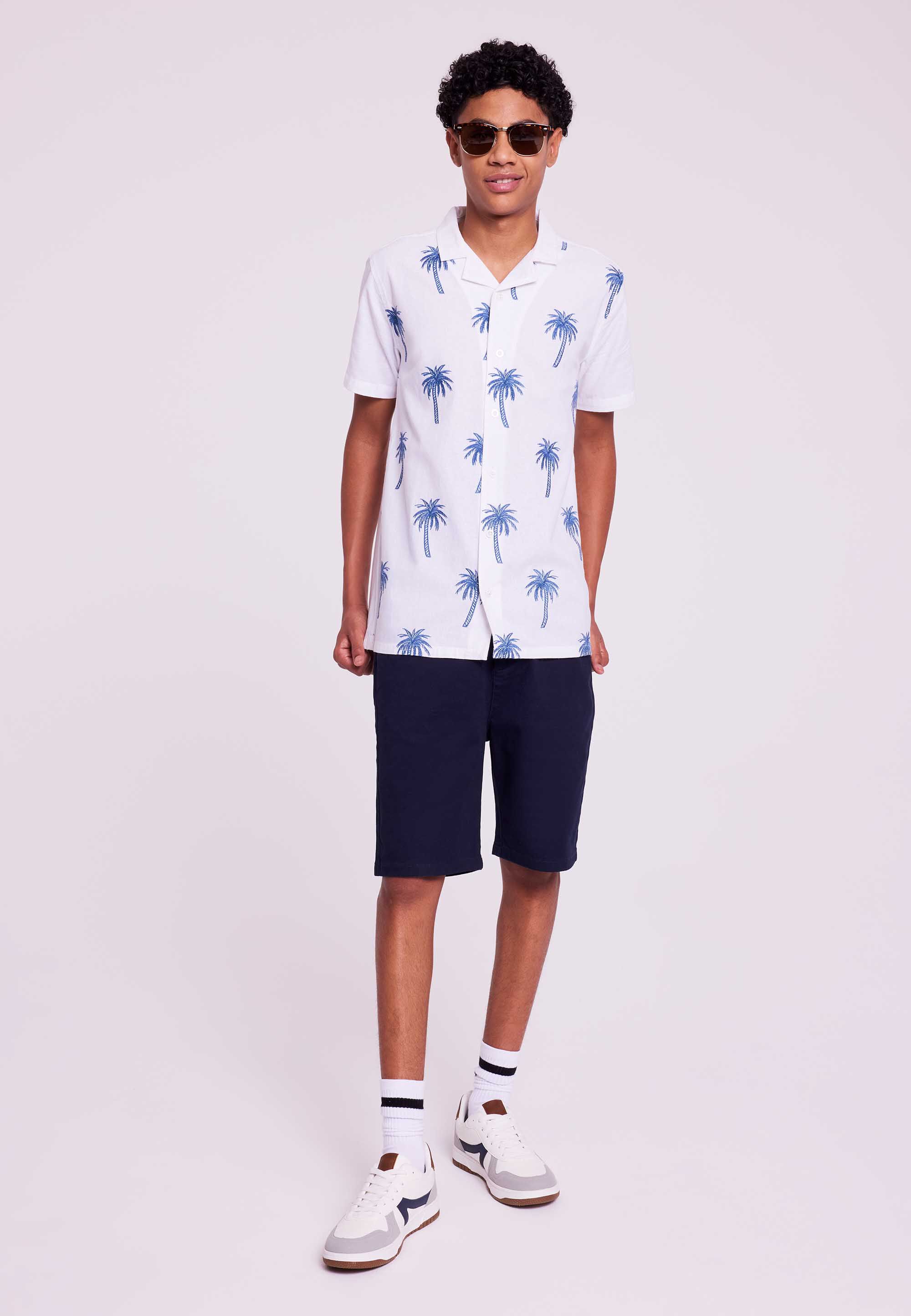 Older Boys Navy Plain Chino Shorts
