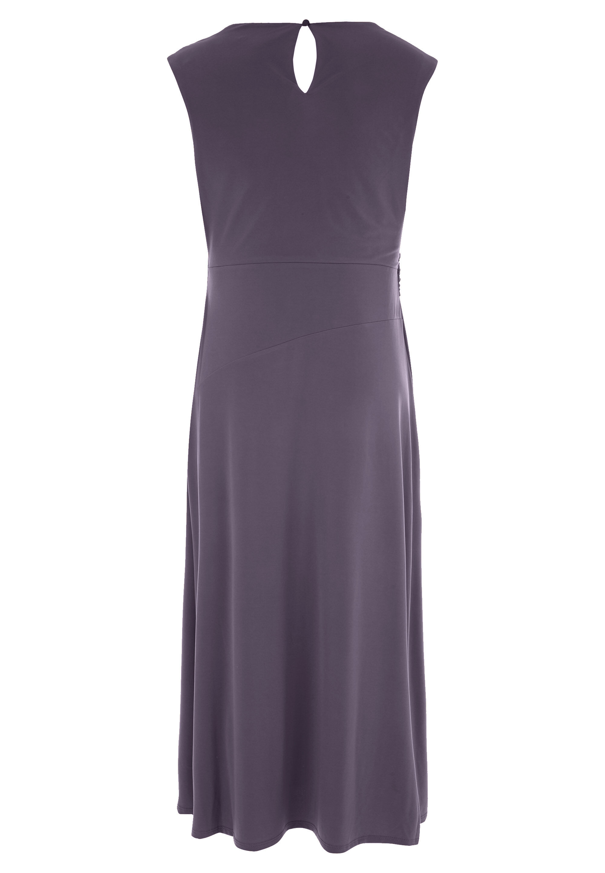 Womens Grey Asymmetrical Drape Midi Dress