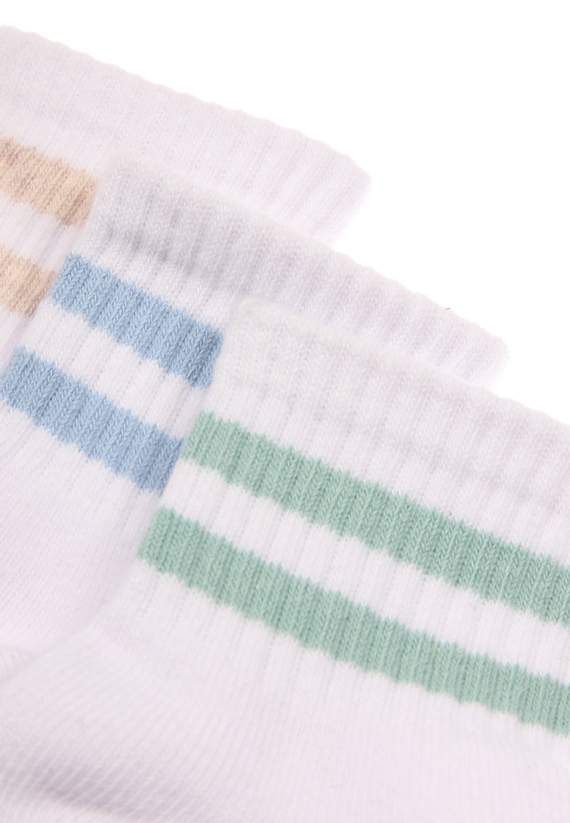 Baby Boys 3pk White Stripe Sports Socks