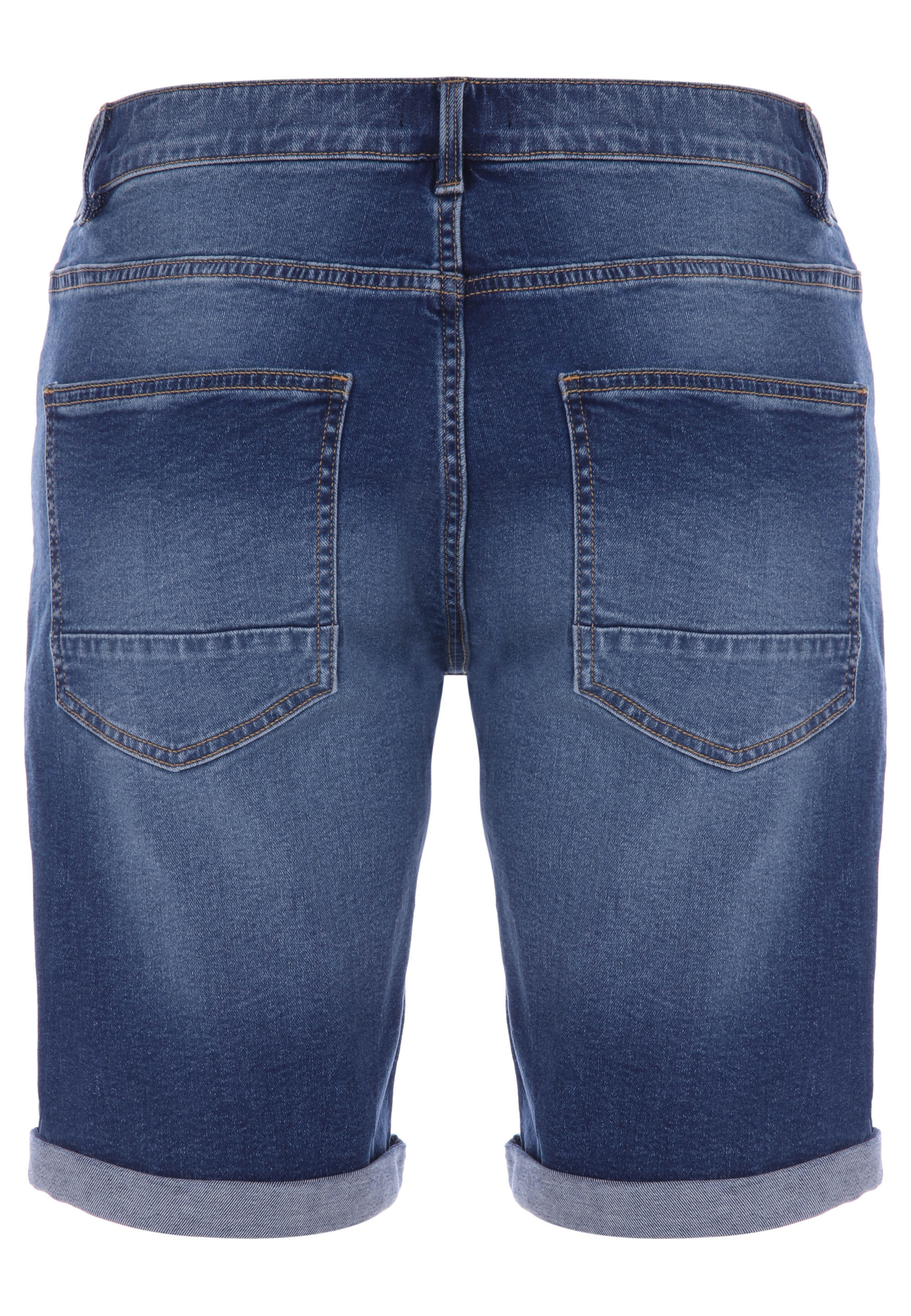 Mens Dark Blue Denim Five Pocket Shorts