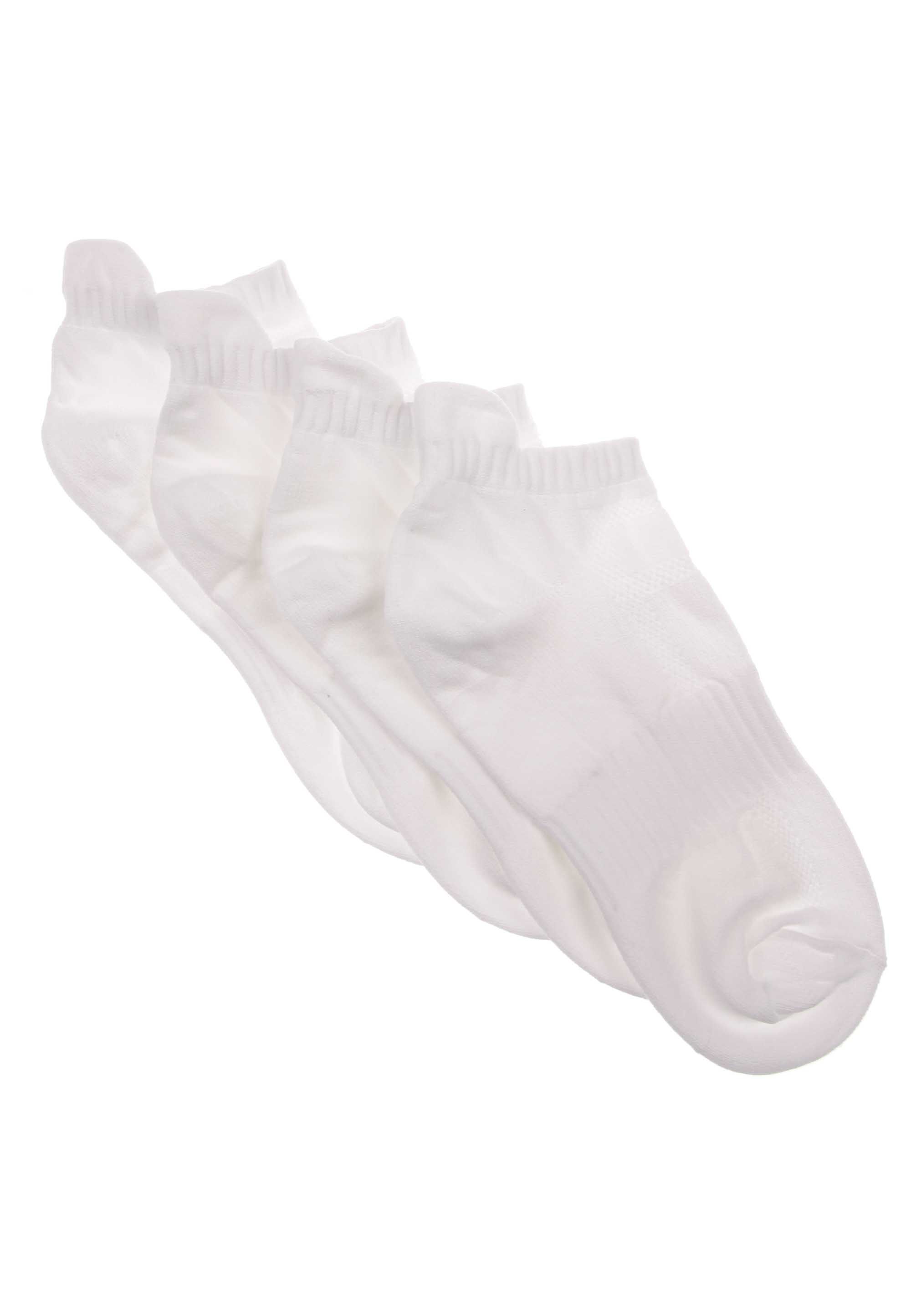 Womens 4pk White Microfibre Trainer Socks
