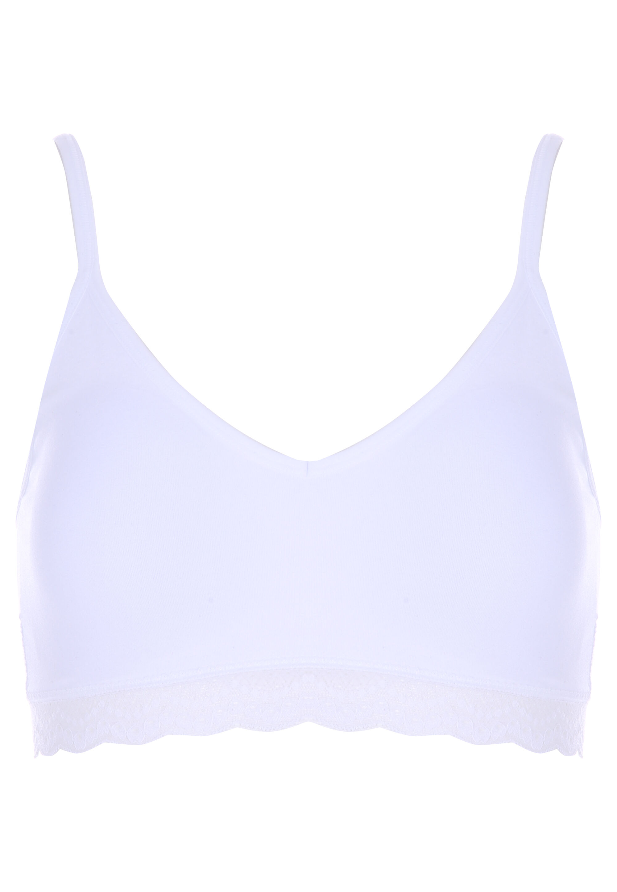 Older Girls White Lace Trip Seam Free Crop Top