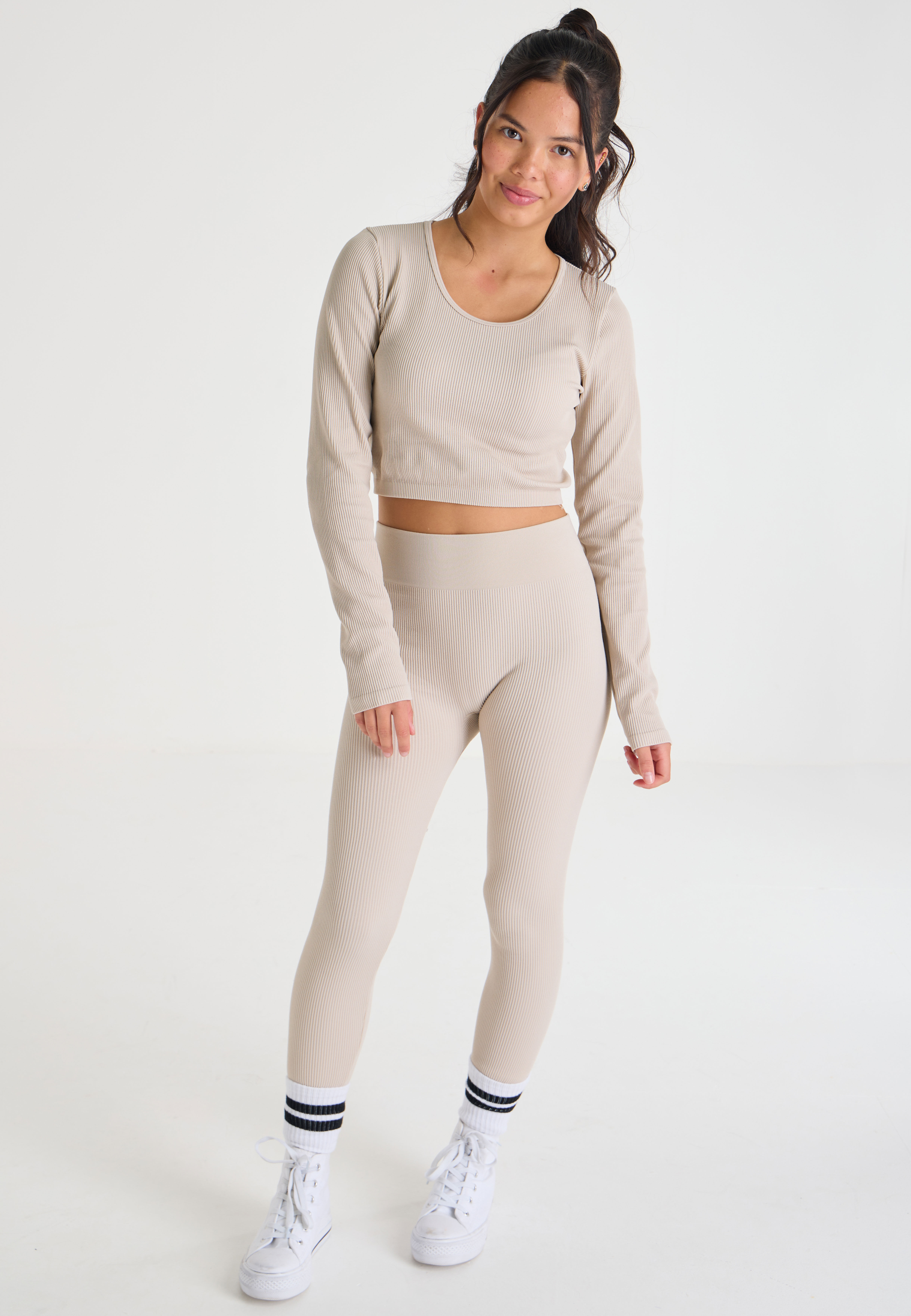 Older Girls Stone Seamless Scoop Neck Top