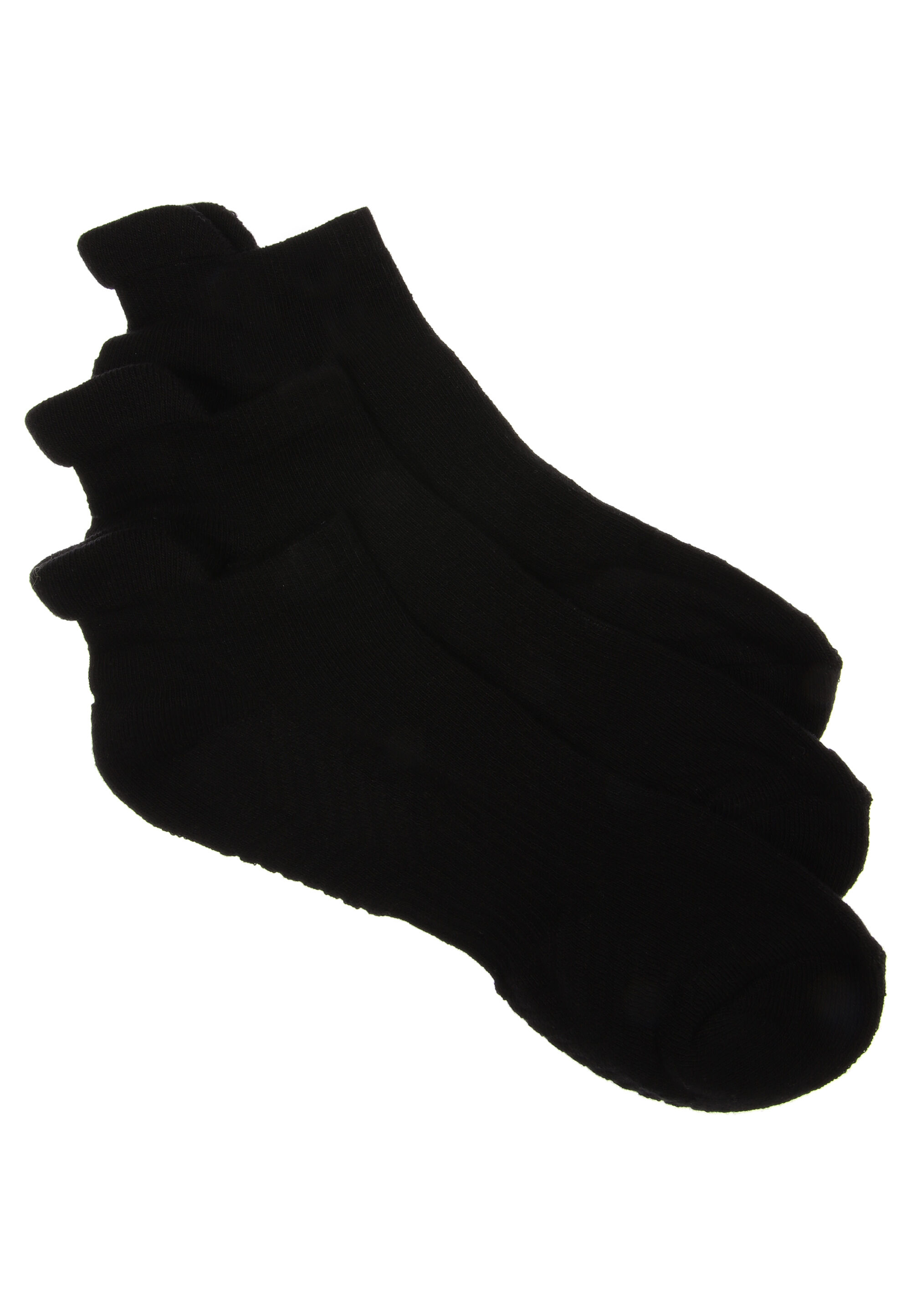Mens 3pk Black Cushioned Sole Trainer Sock