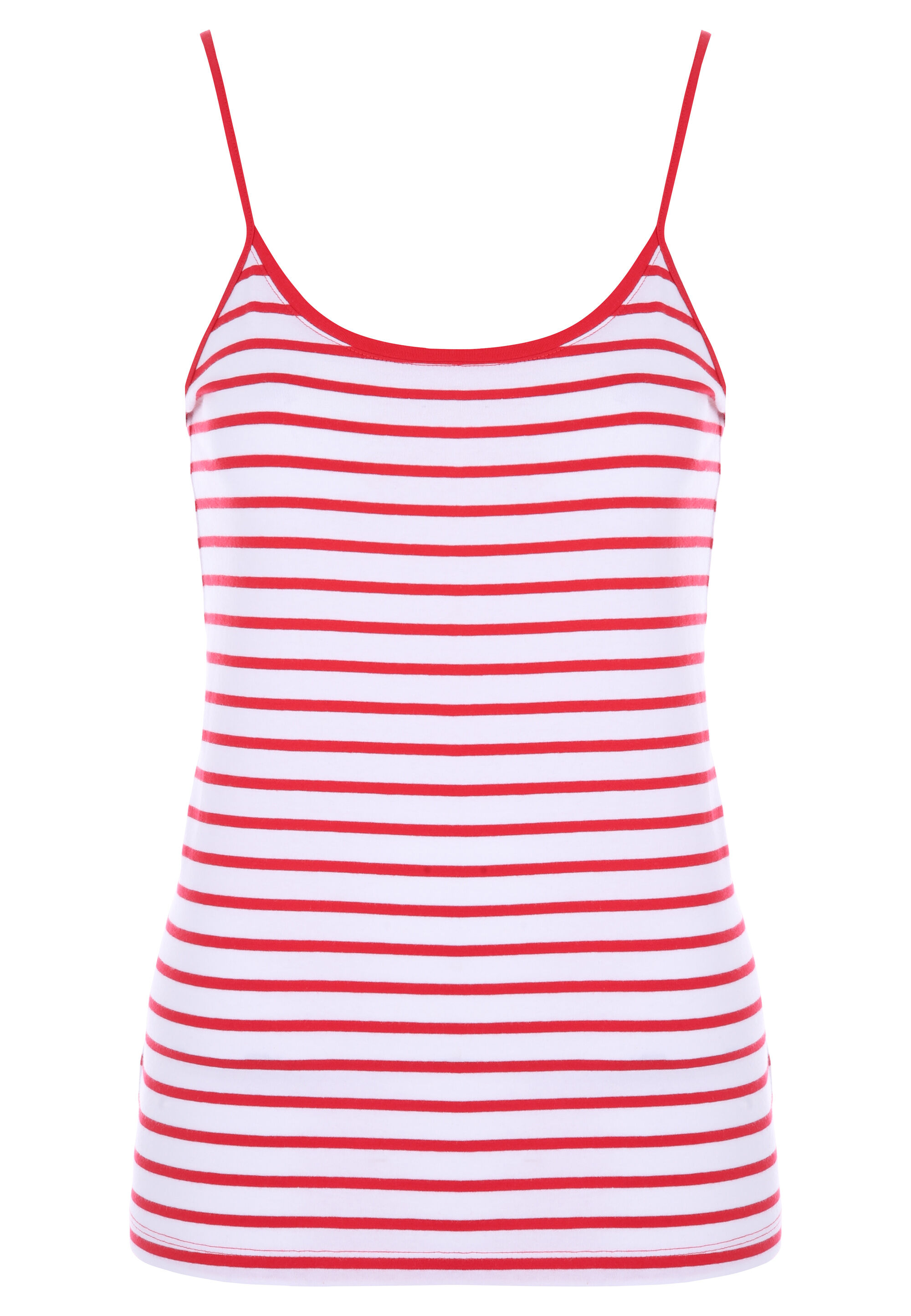 Womens Red & White Stripe Cami Vest