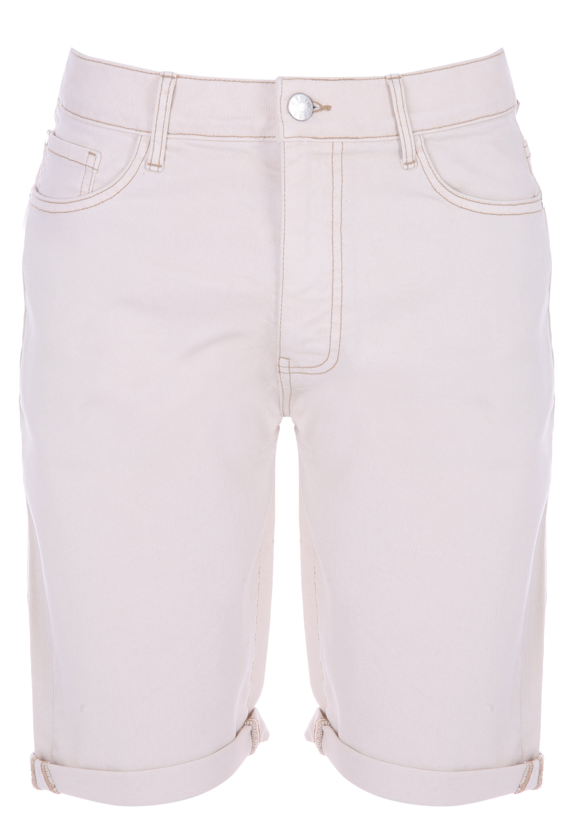 Mens Plain Ecru Mid Length Shorts