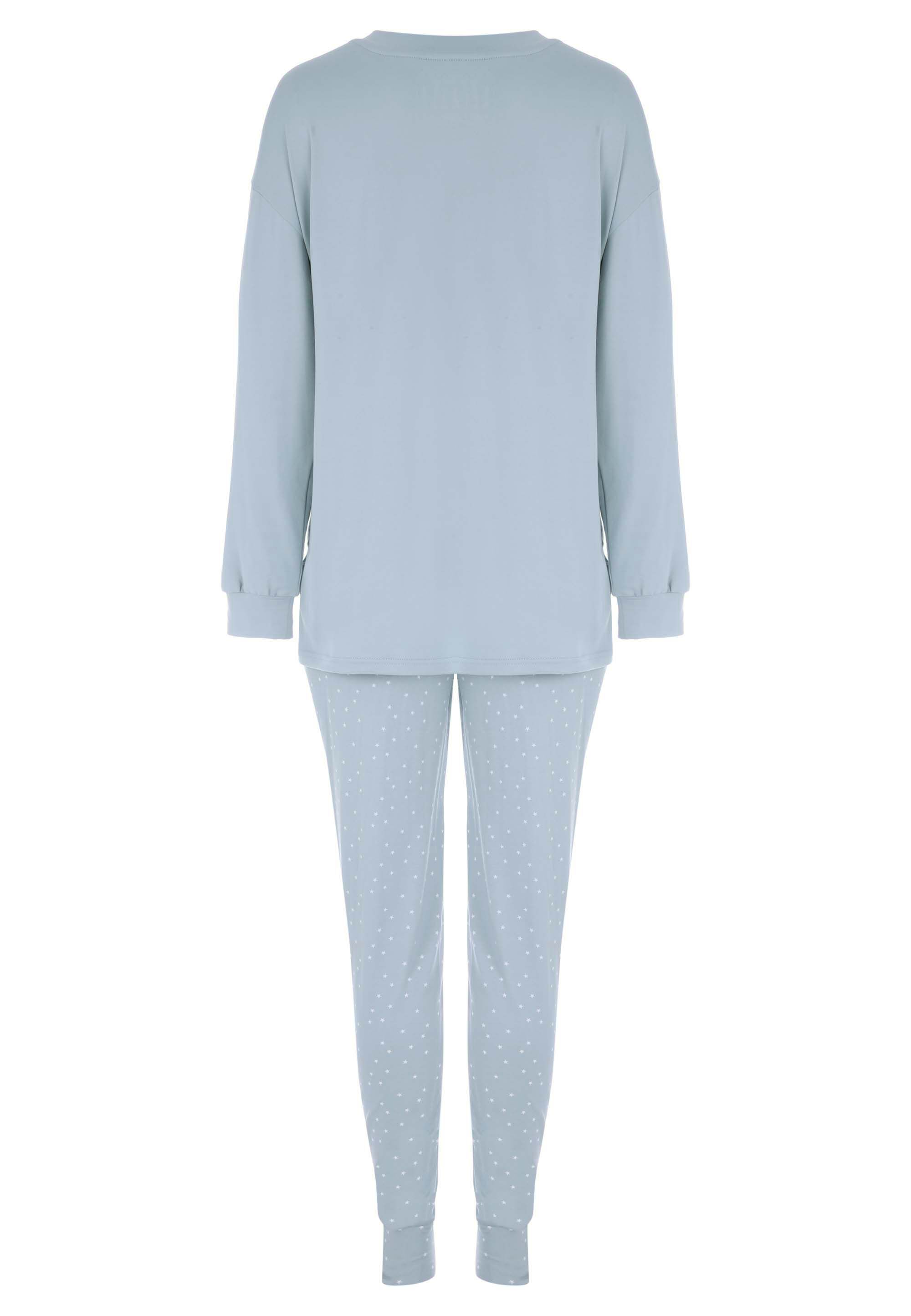 Womens Sage Soft Touch Star Print Pyjama Set