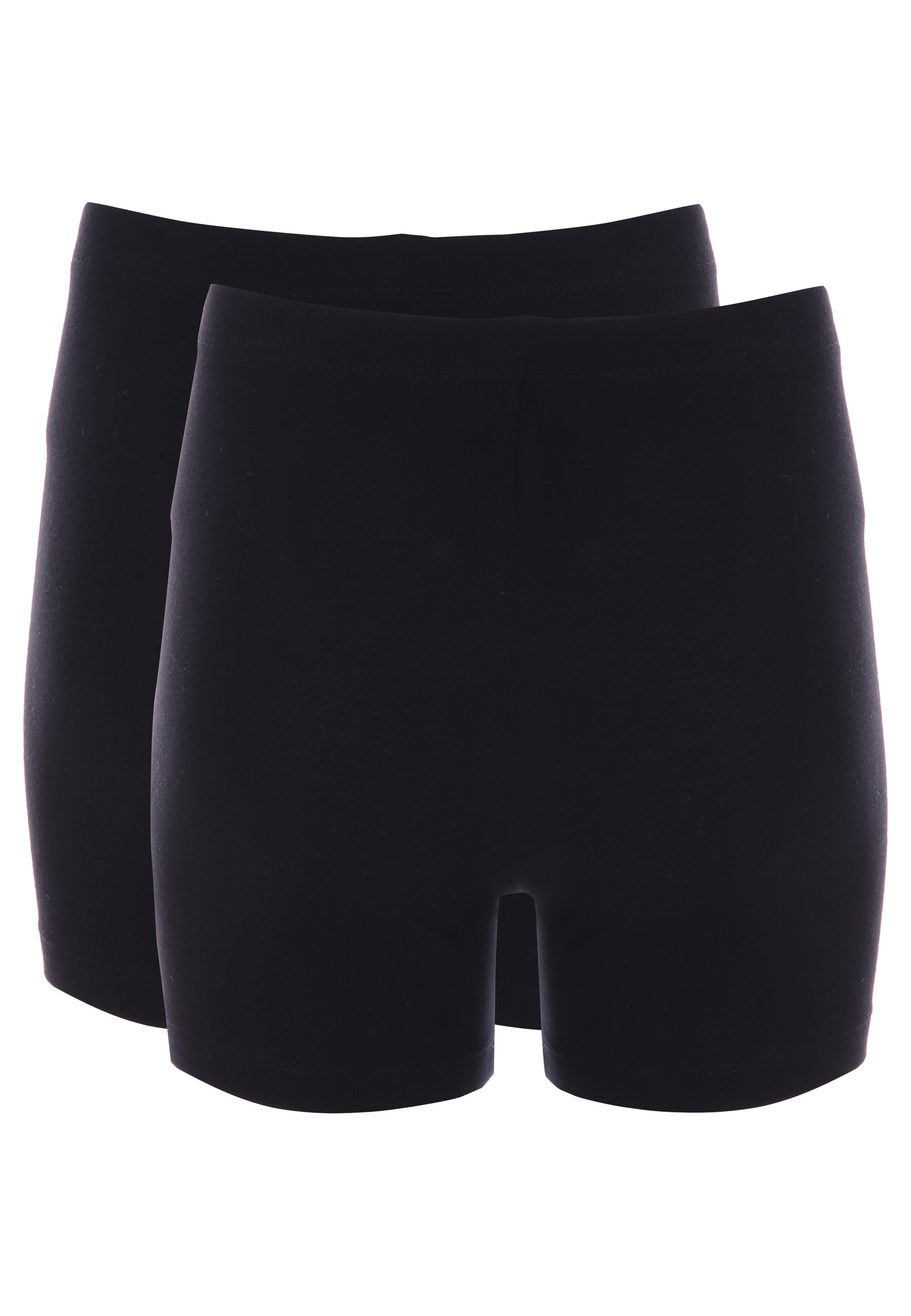 Older Girls 2pk Black Plain Cycle Shorts