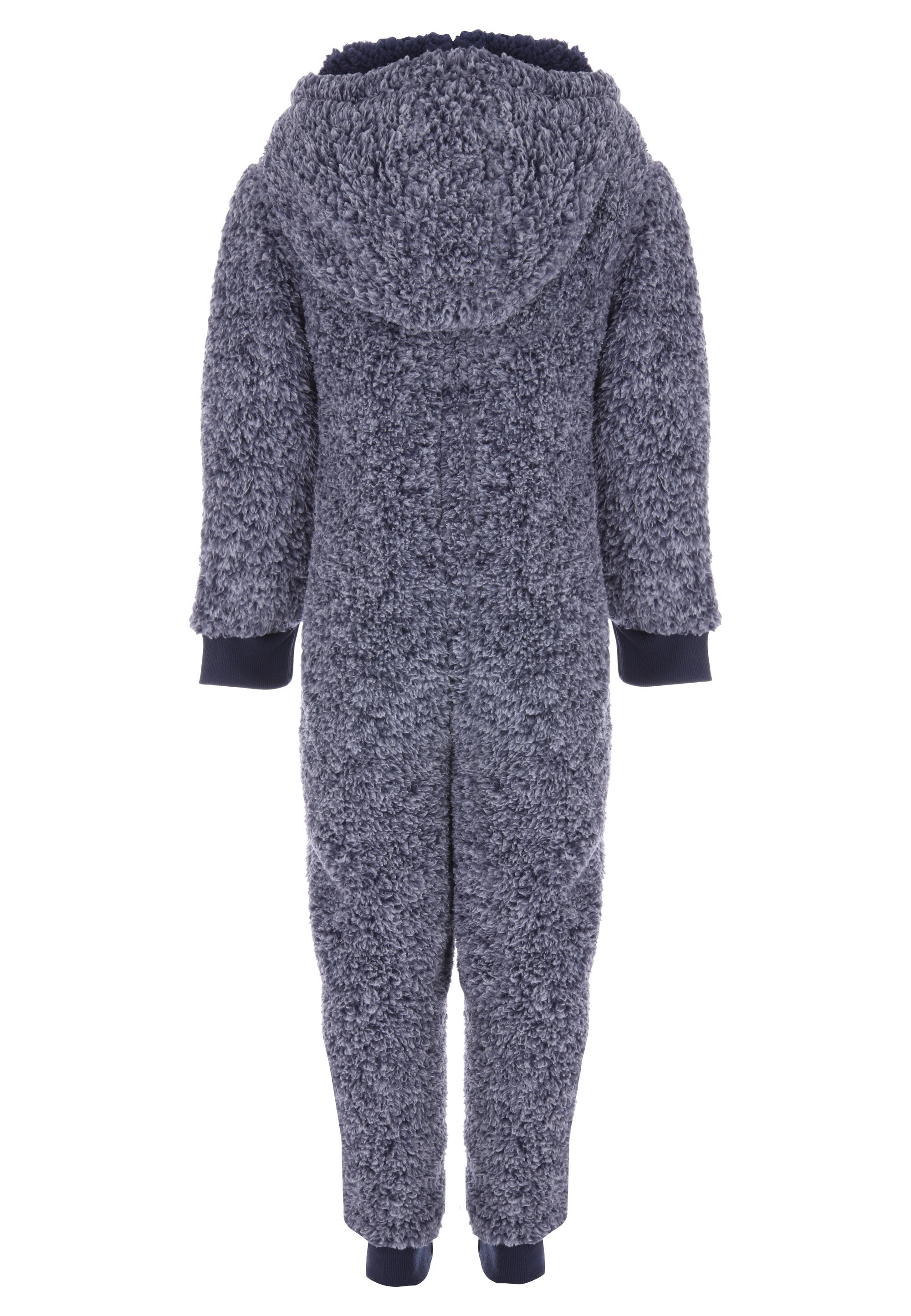 Younger Boys Navy Fleece Hooded Onesie