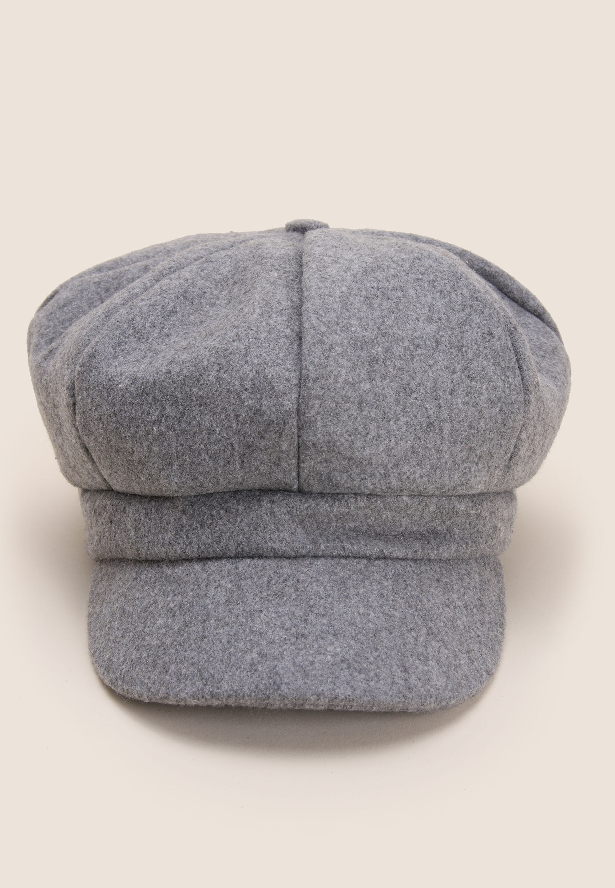 Womens Grey Plain Bakerboy Cap