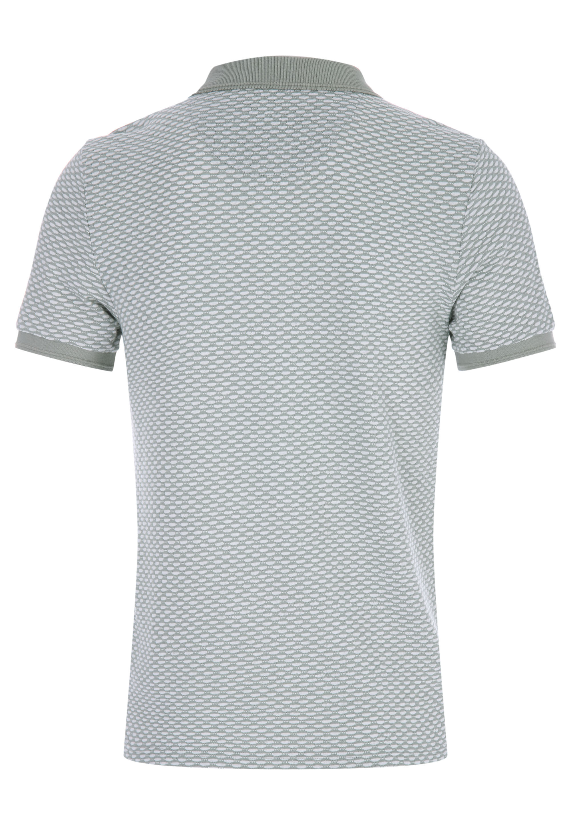 Mens Green Two Tone Textured Polo Shirt