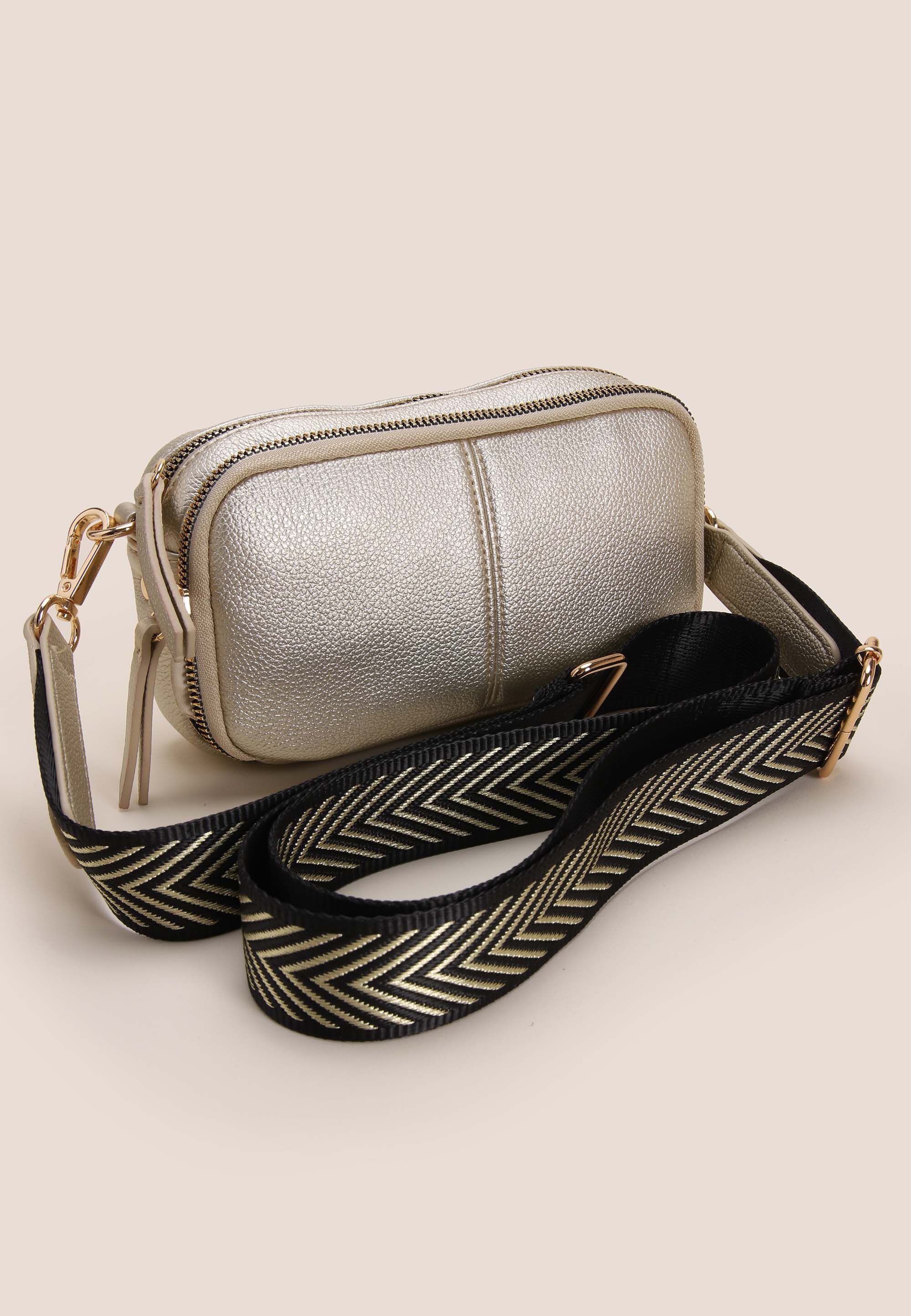 Womens Gold Mini Camera Bag