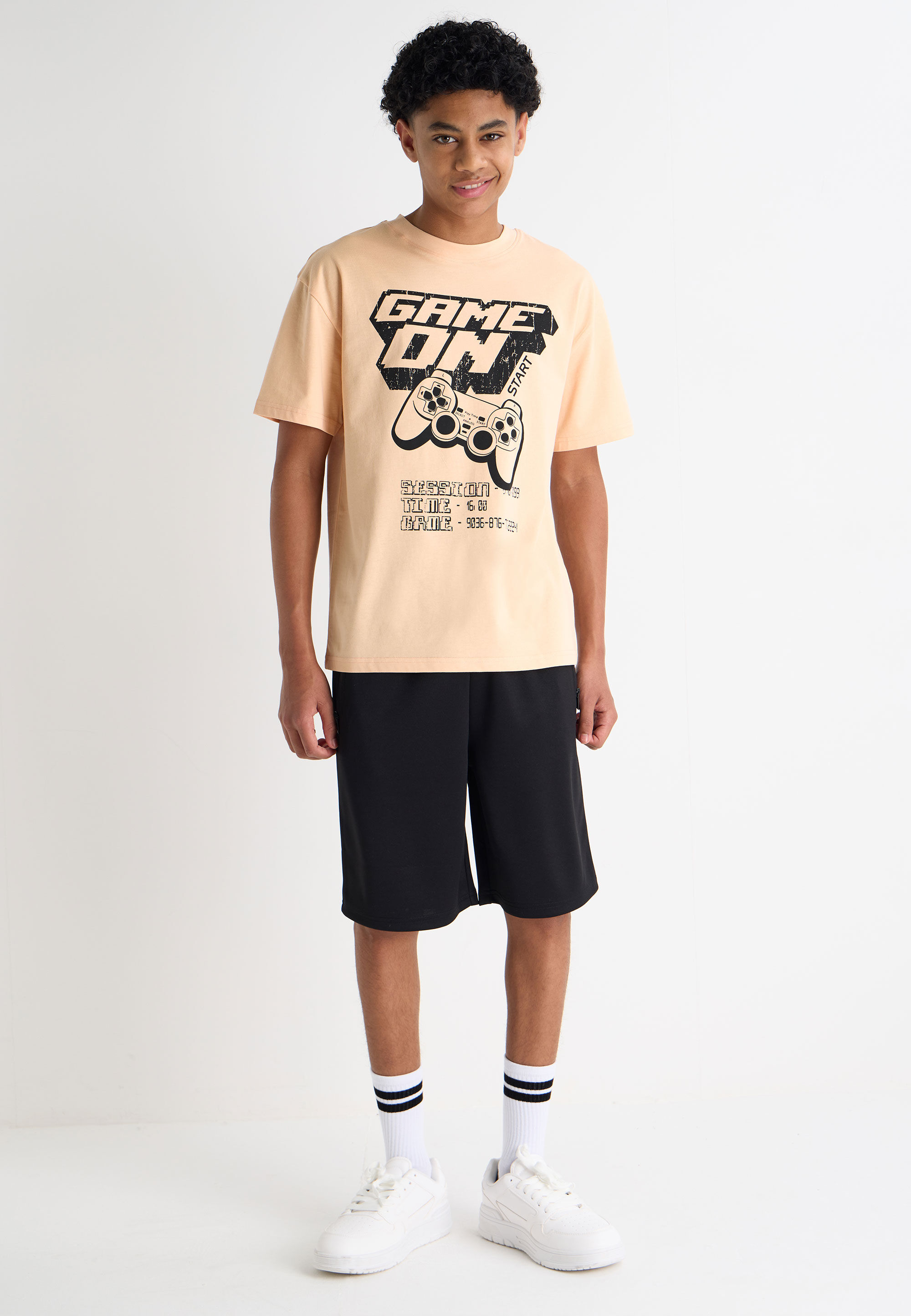 Older Boys Orange Gaming Graphic Print T-Shirt