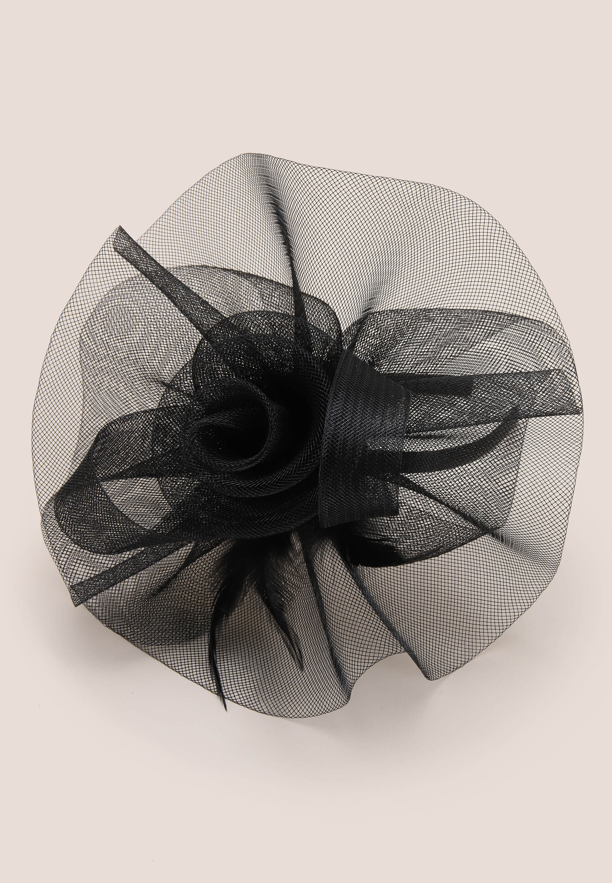 Womens Black Large Flower Fascinator Headband