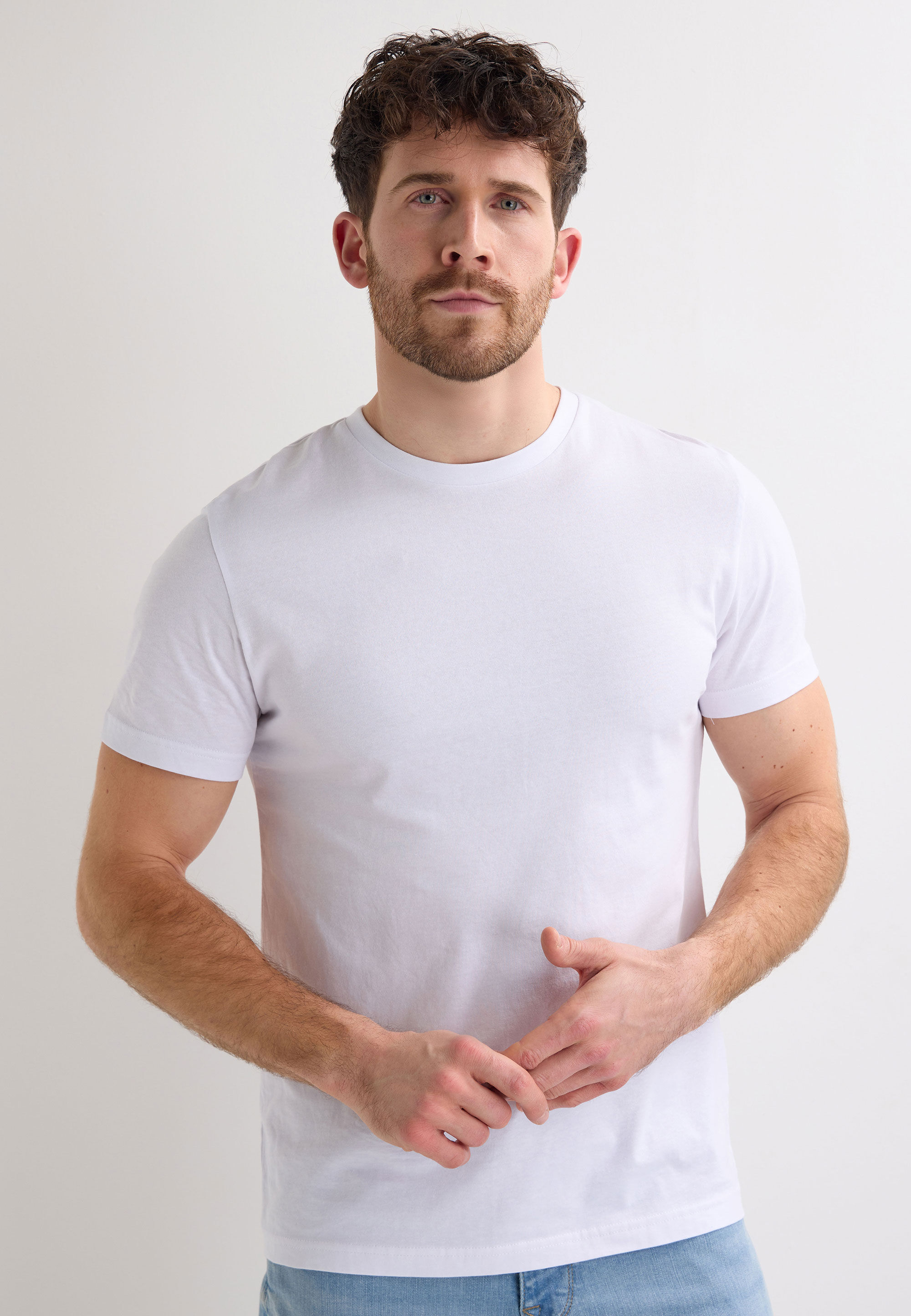 Mens White Crew Neck T-Shirt