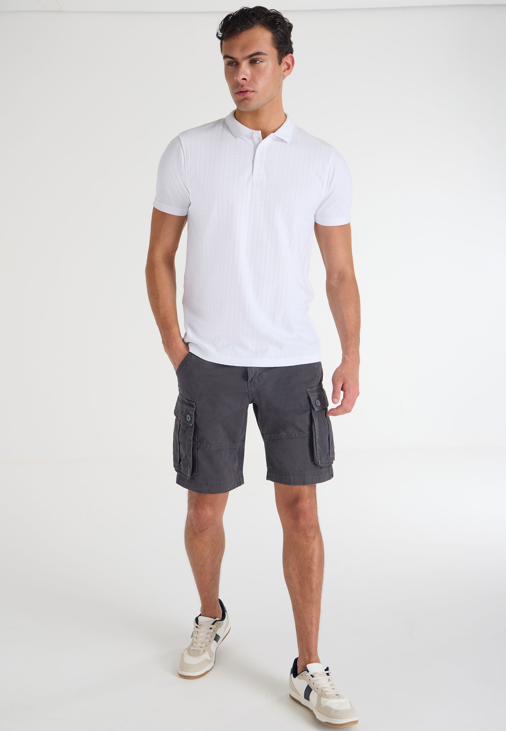 Mens Charcoal Cargo Shorts