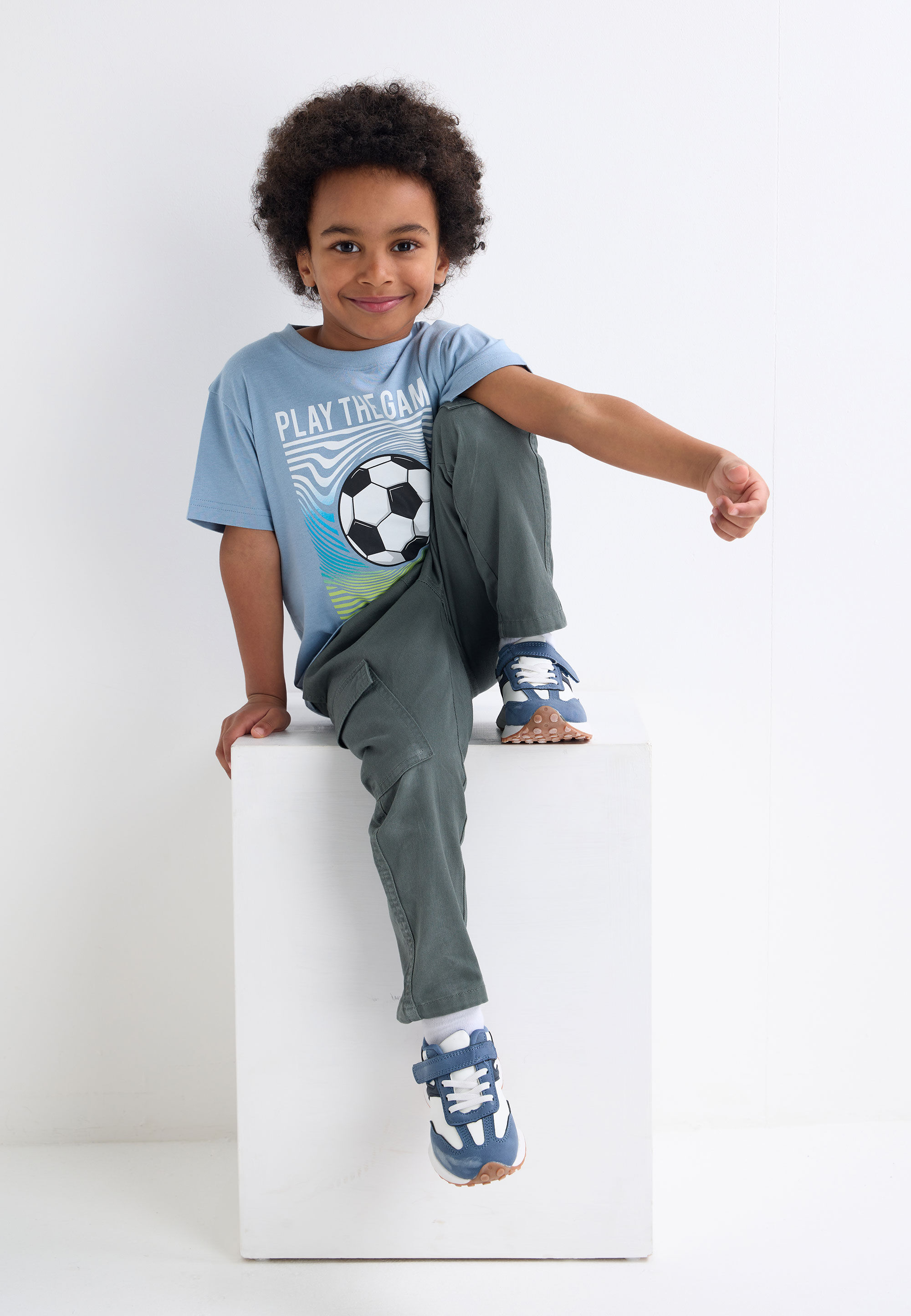Younger Boys Blue Football Game T-shirt