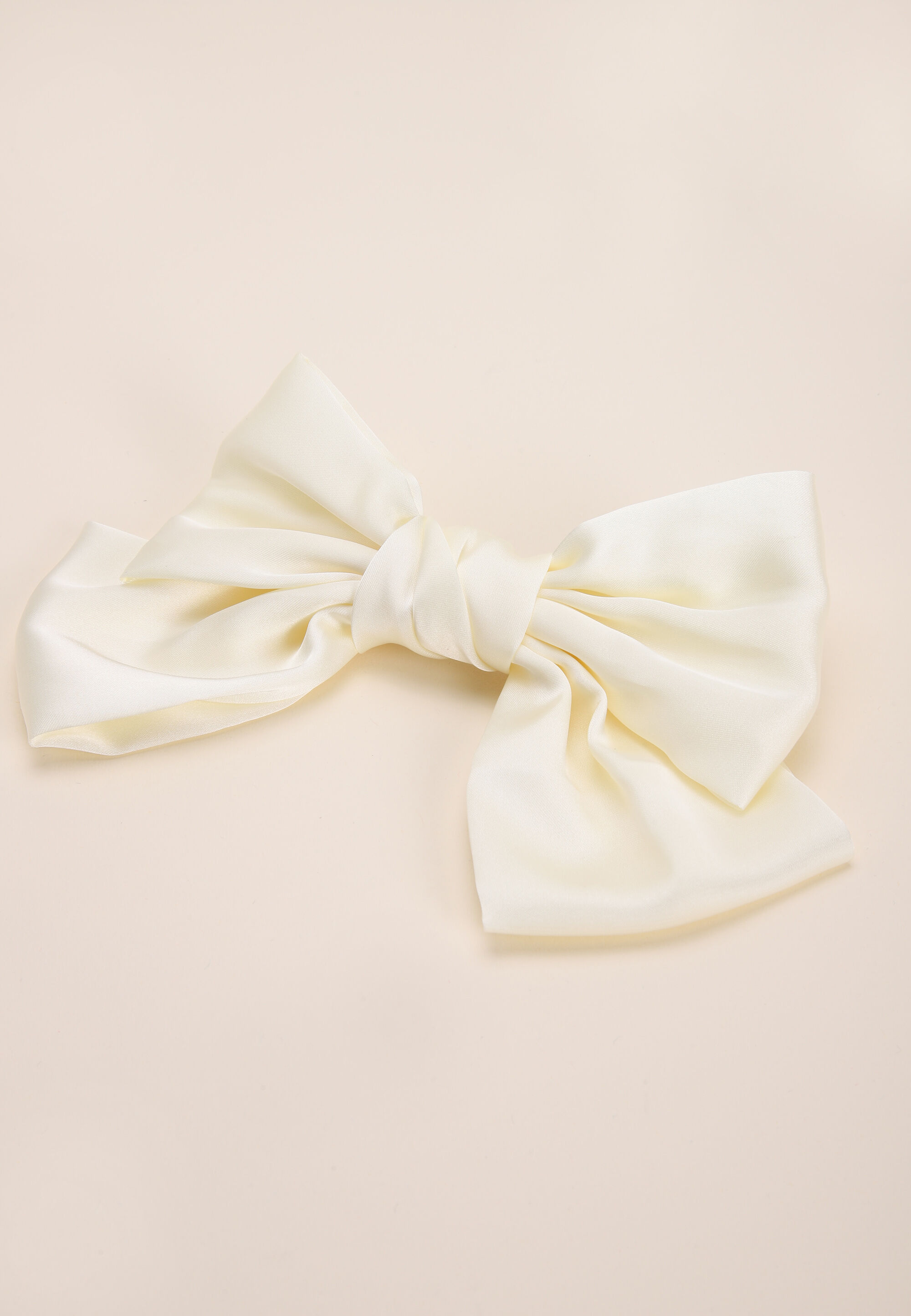 Womens Cream Bow Hair Slide
