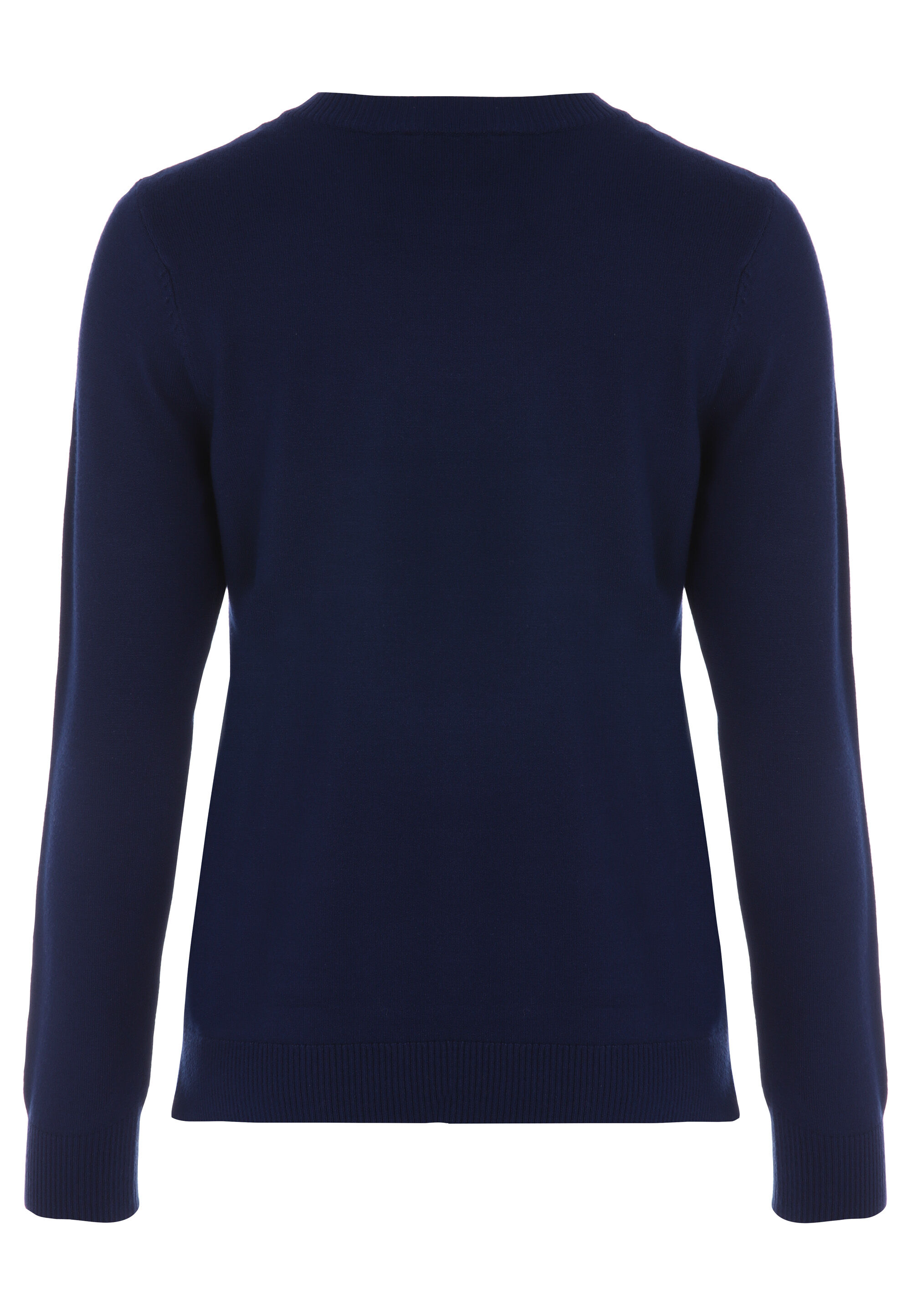 Womens Navy Plain Crew Neck Jumper
