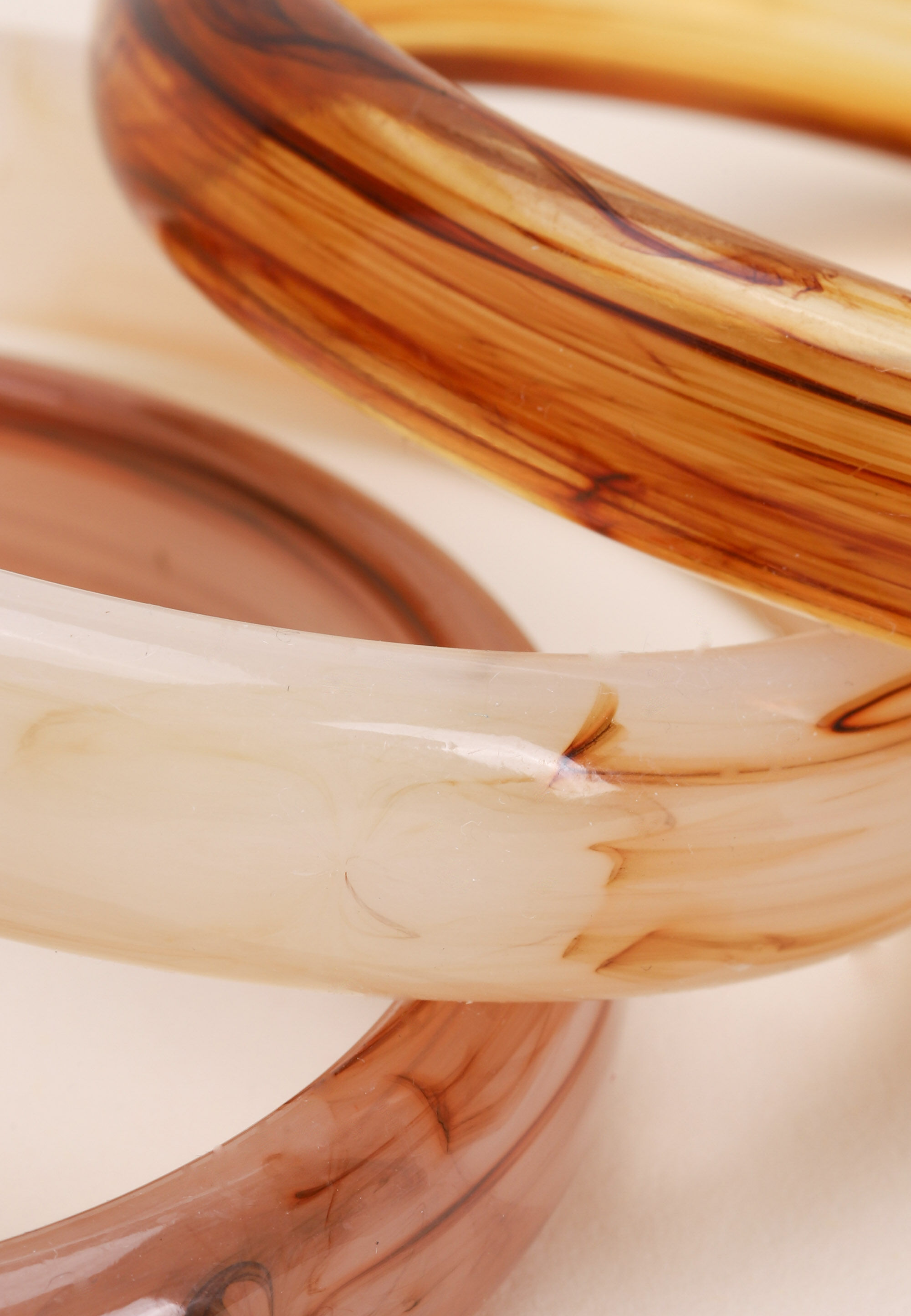 Womens 3pk Brown Plain Bangle Bracelets