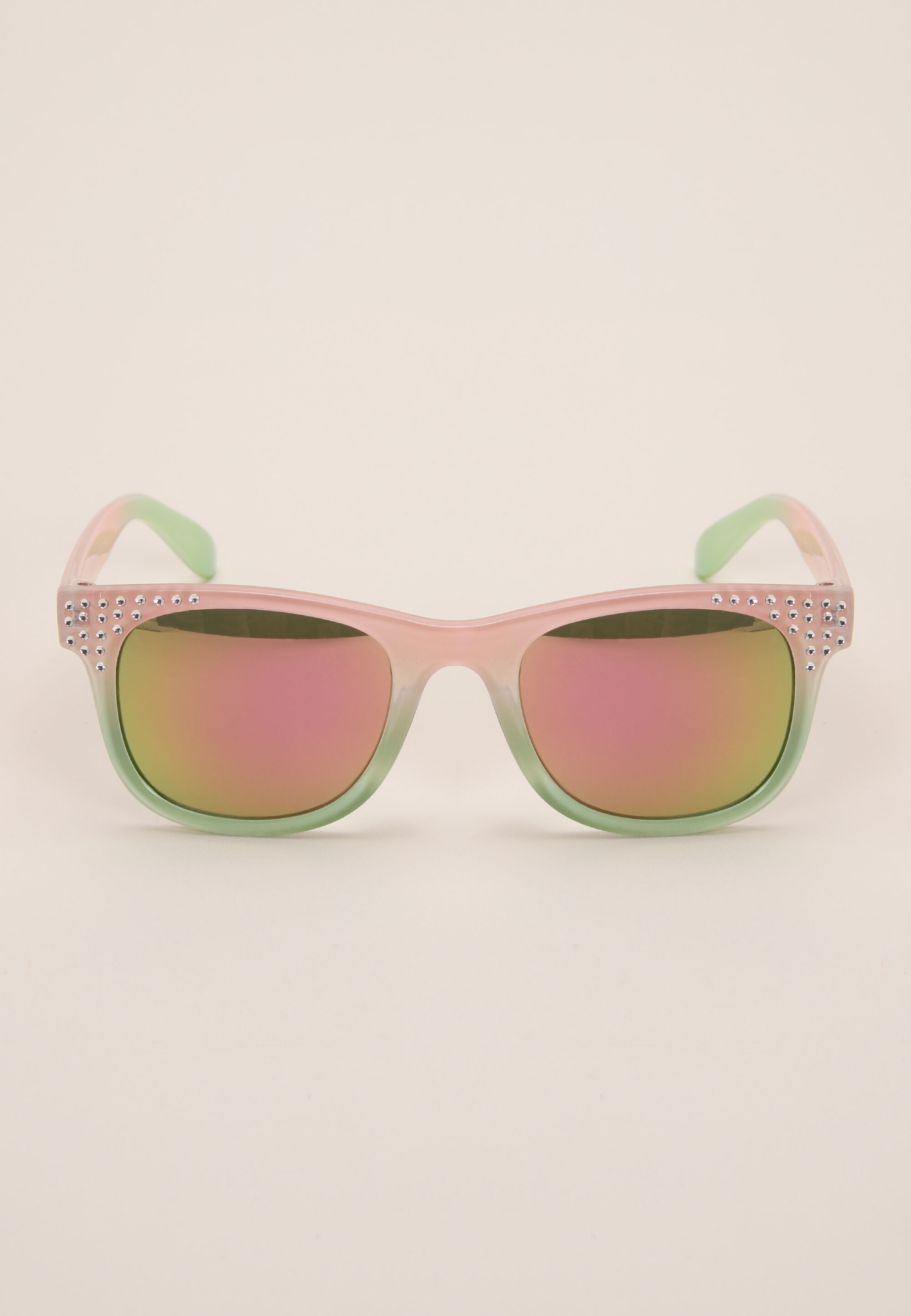 Girls Pink Ombre Retro Diamante Sunglasses