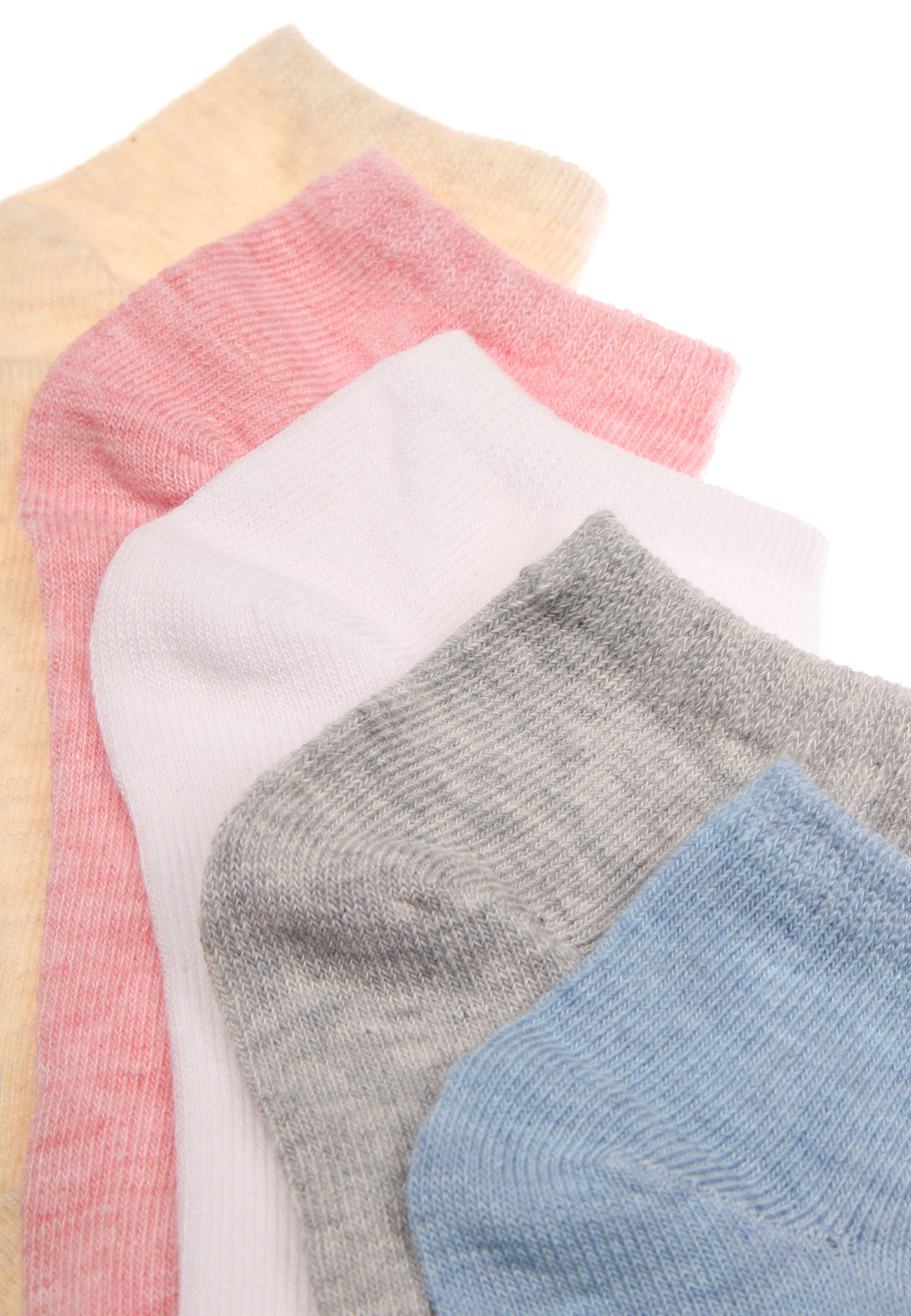 Girls 5pk Pastel Trainer Socks