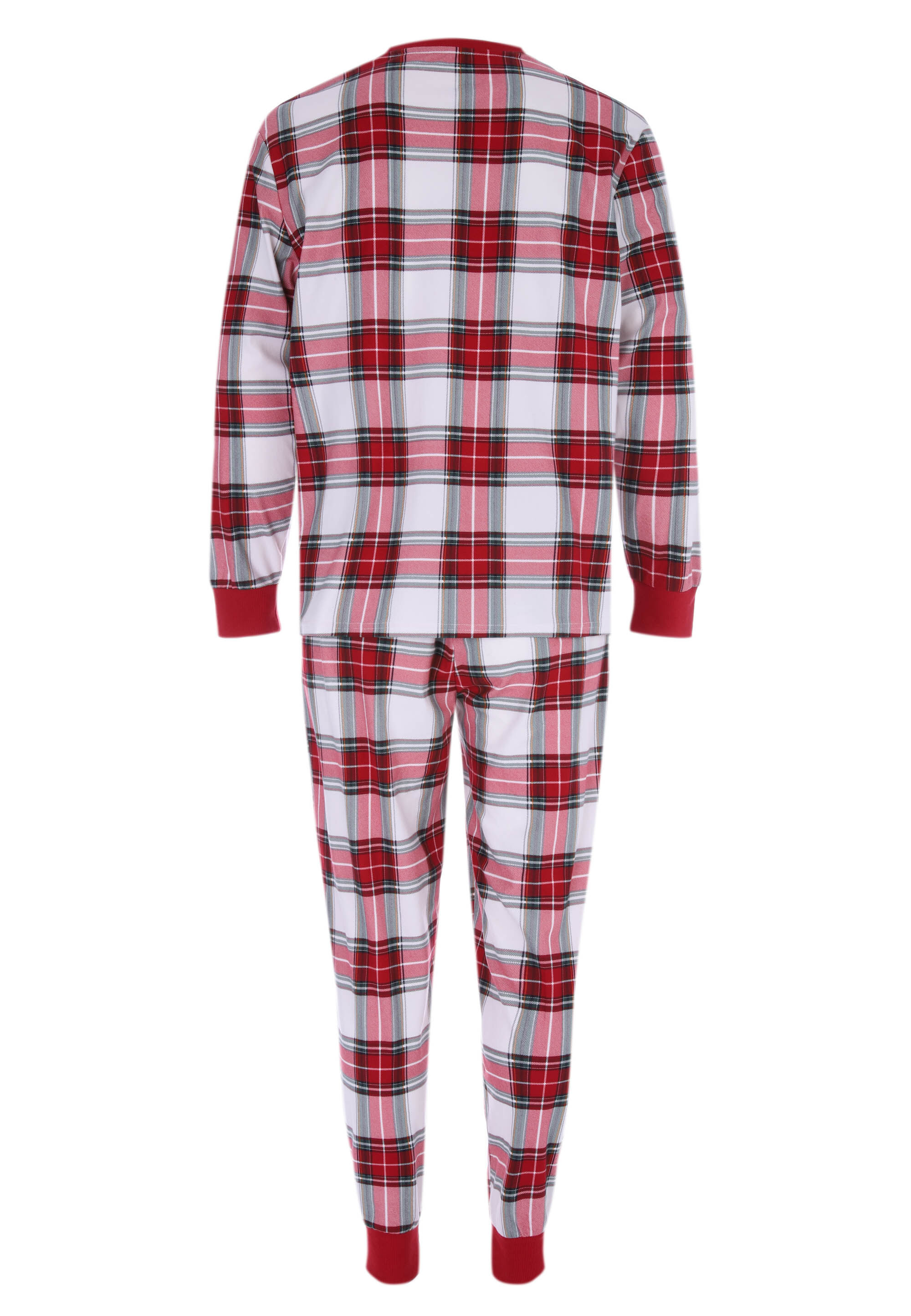 Mens Red & Cream Check Christmas Family Pyjama Set