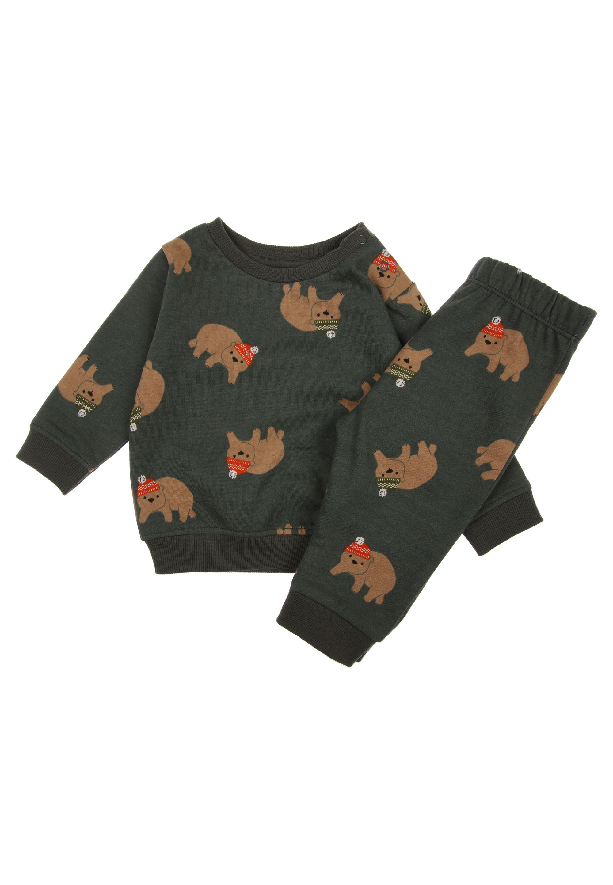 Baby Boys Green Bear Top & Joggers Set