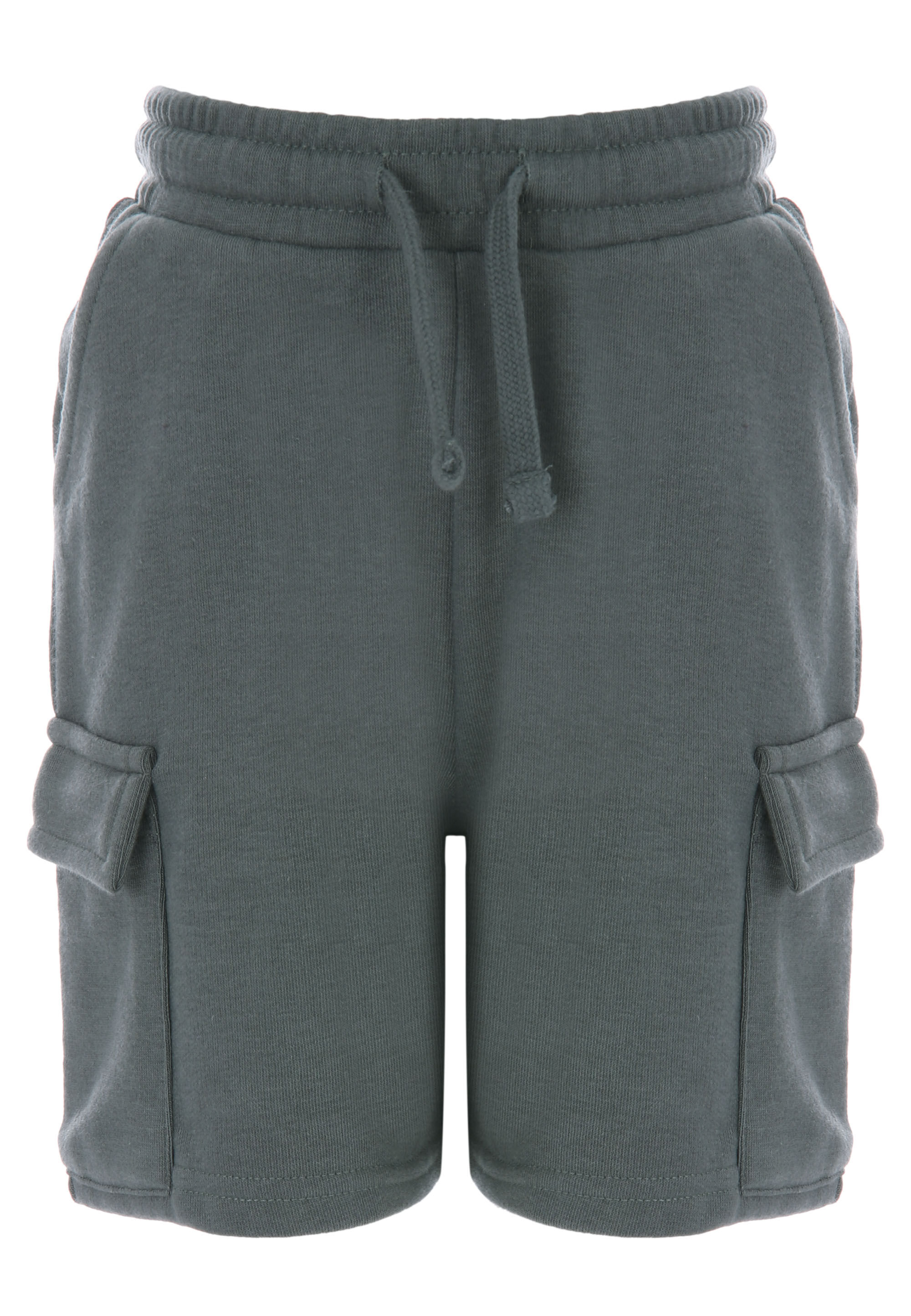 Younger Boys Khaki Plain Sweat Cargo Shorts