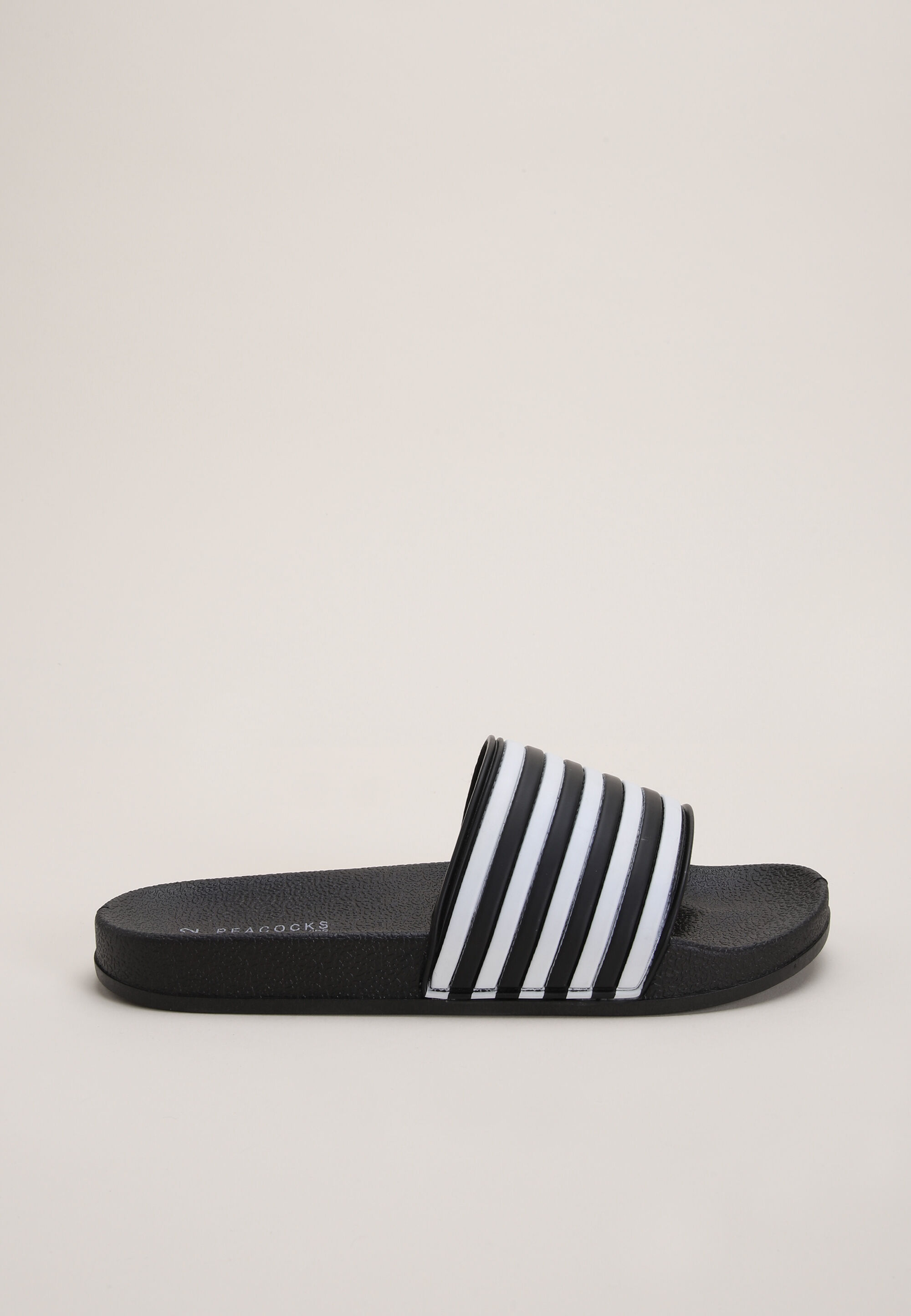 Older Boys Black Stripe Slider Sandals