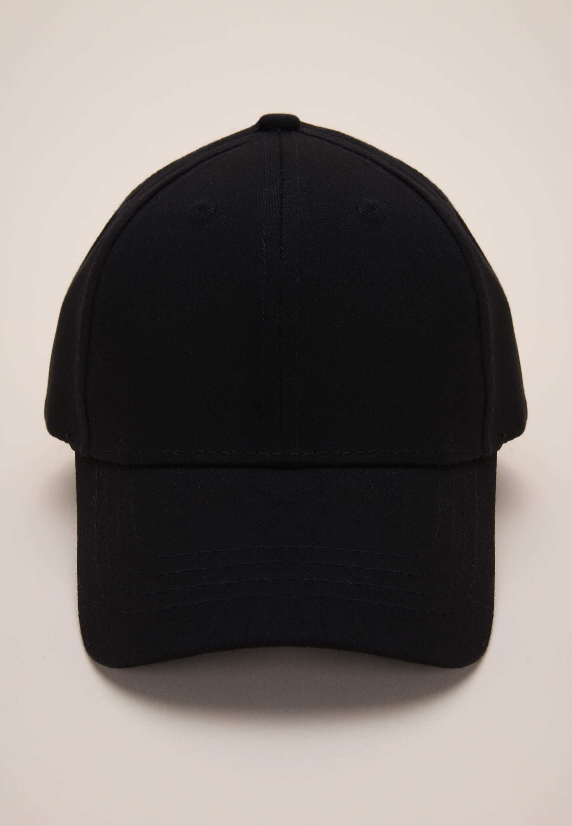 Older Boys Black Plain Baseball Cap