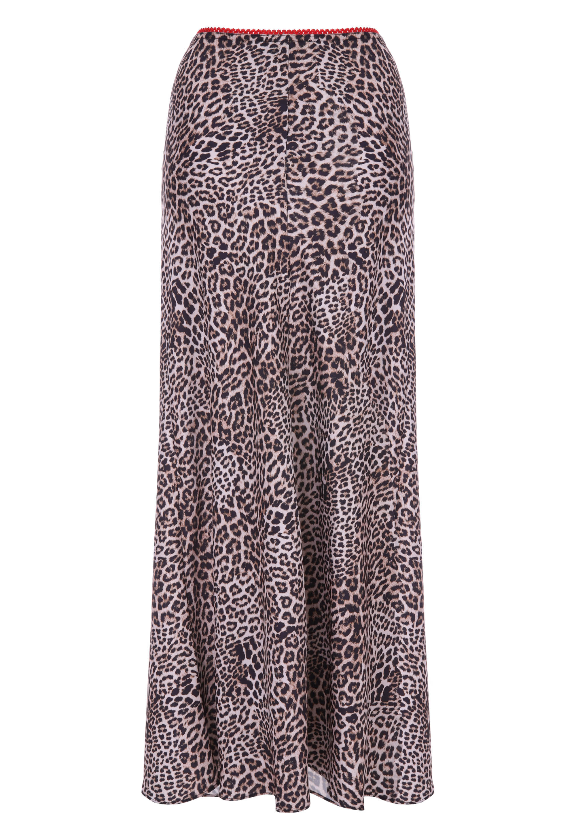 Womens Cream Leopard Midi Skirt