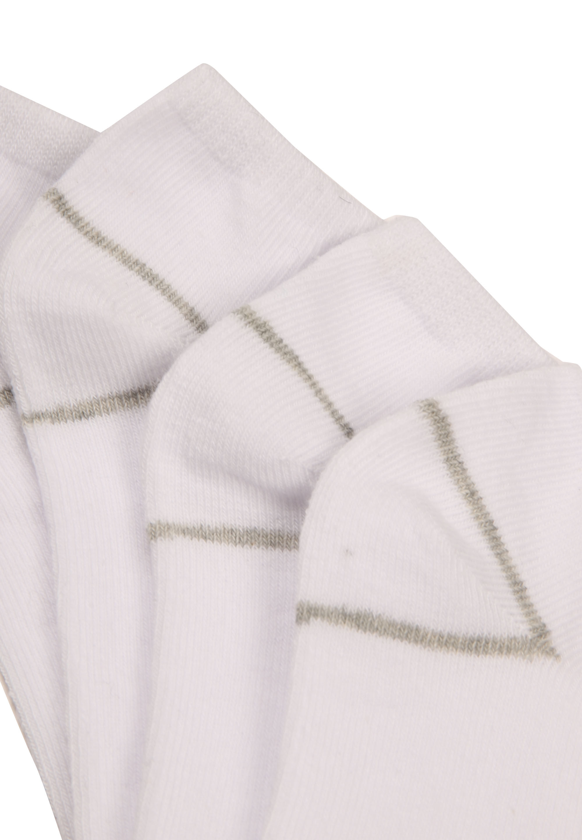 Boys 5pk White Stripe Ribbed Trainer Socks