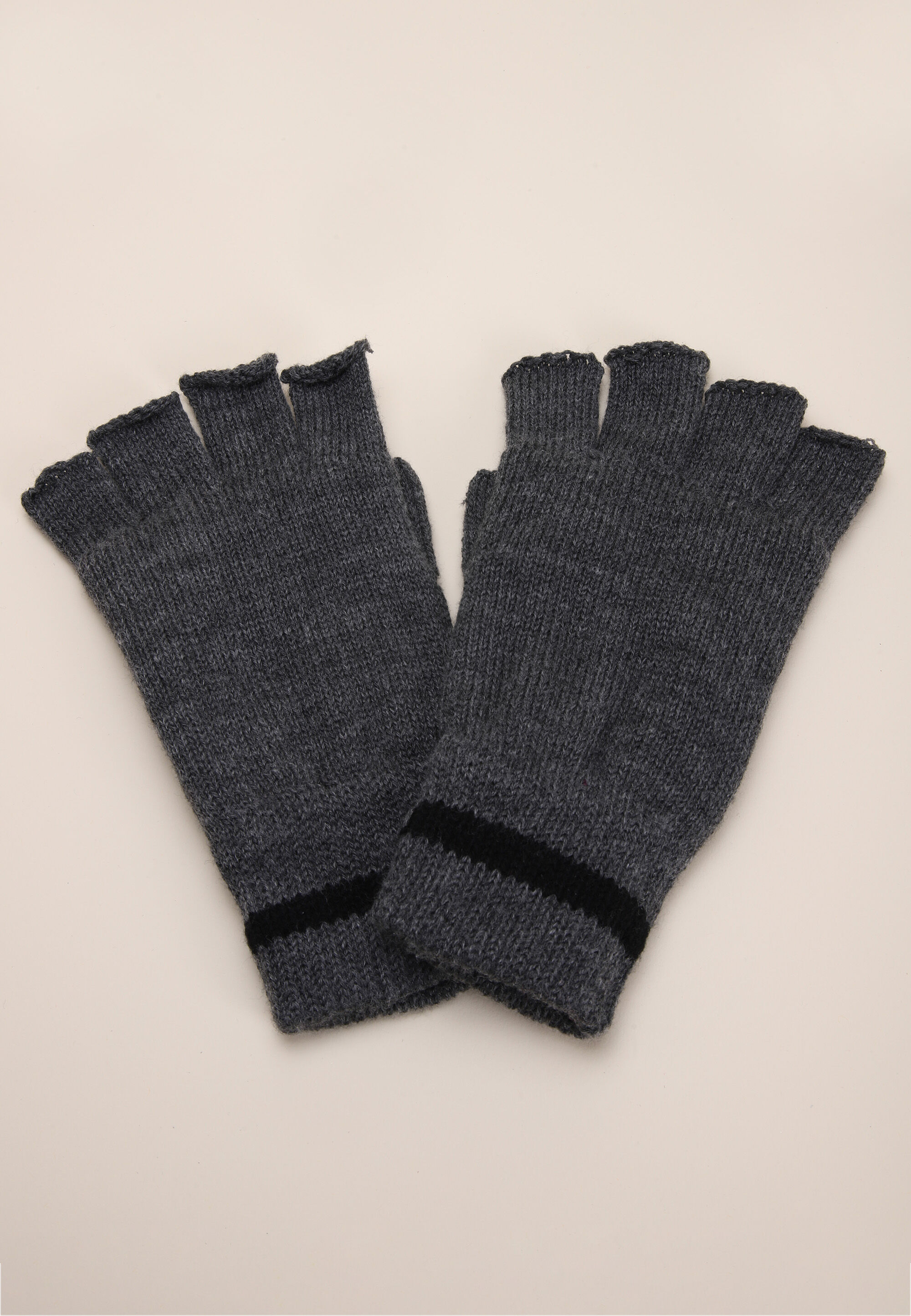 Mens Grey Fingerless Thinsulate Gloves