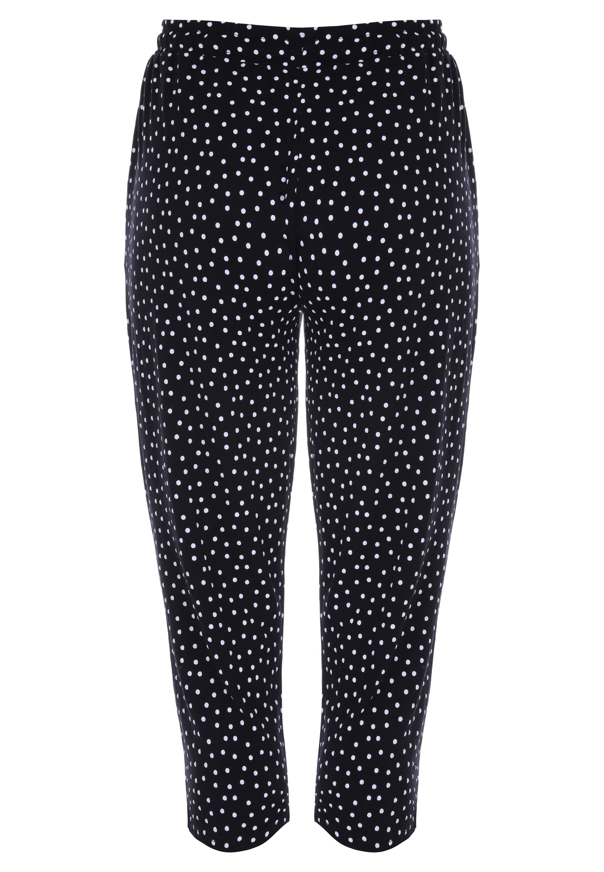 Womens Black Spot Relaxed Cropped Trousers
