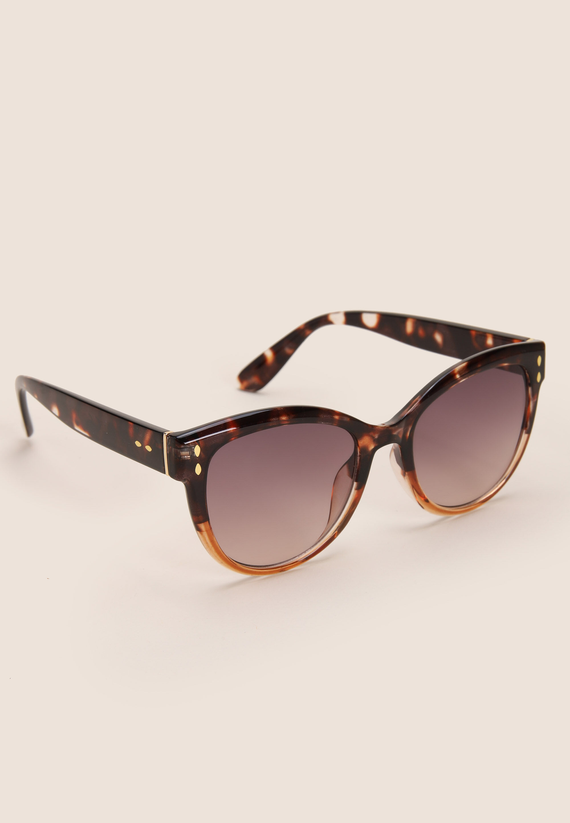 Womens Brown Ombre Cat Eye Sunglasses