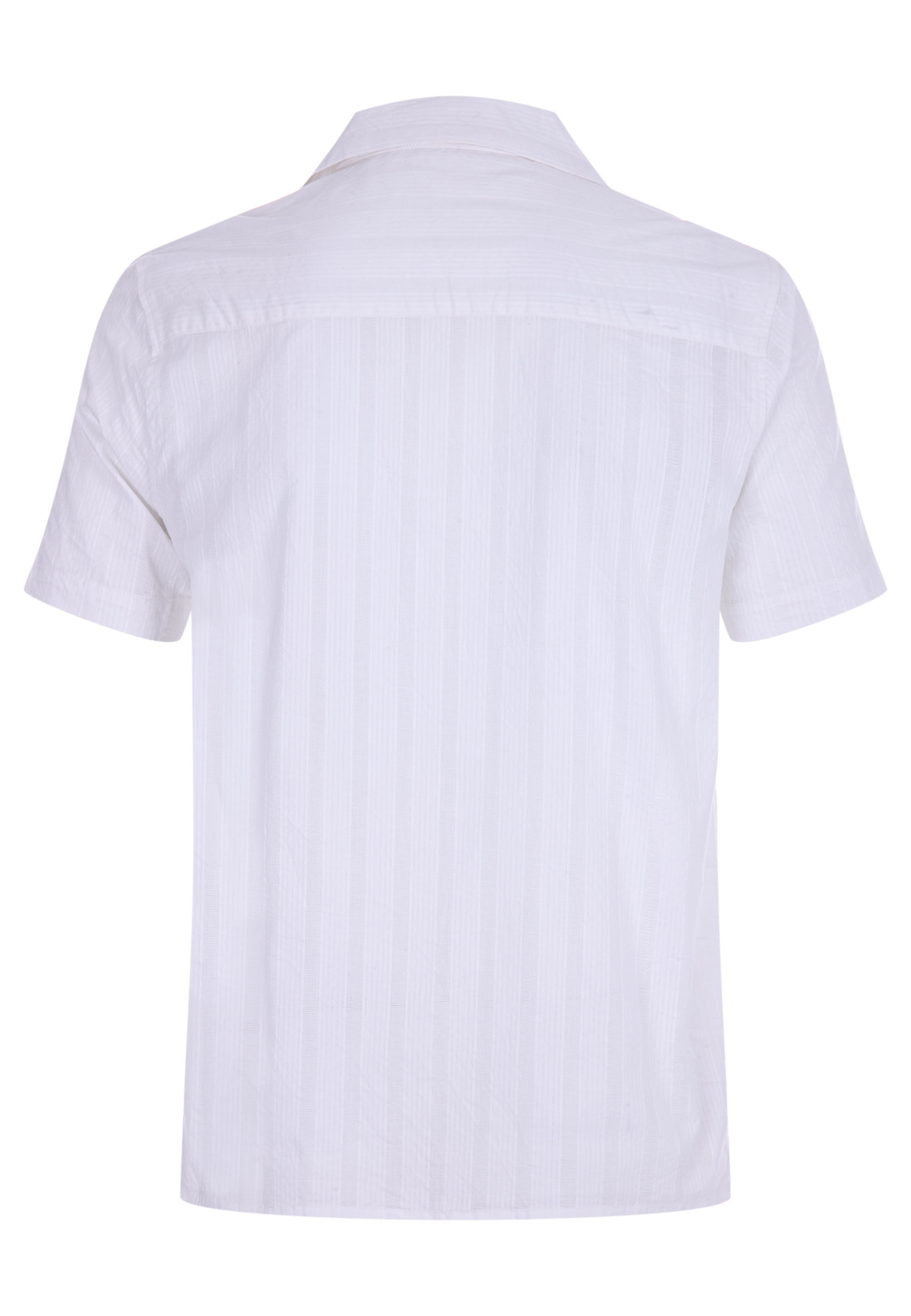 Mens White Textured Stripe Shirt