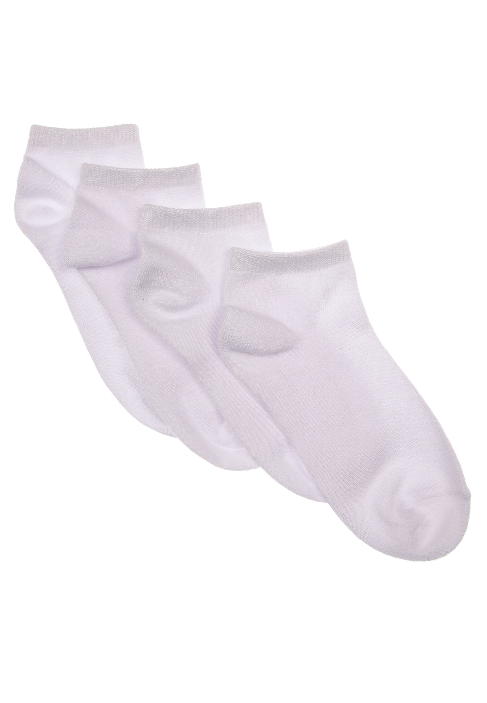 Girls 4pk White Supersoft Trainer Socks