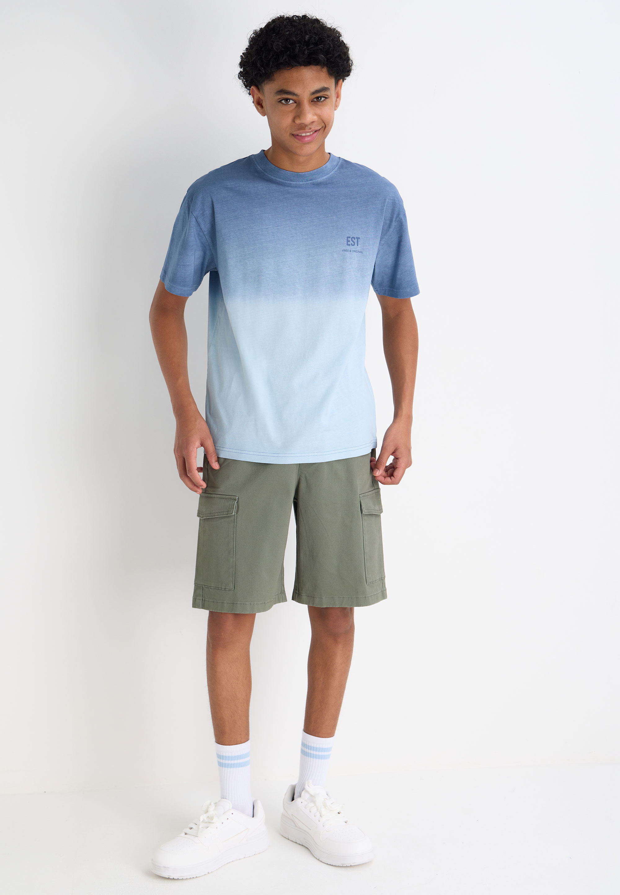Older Boys Blue Ombre Fashion T-Shirt