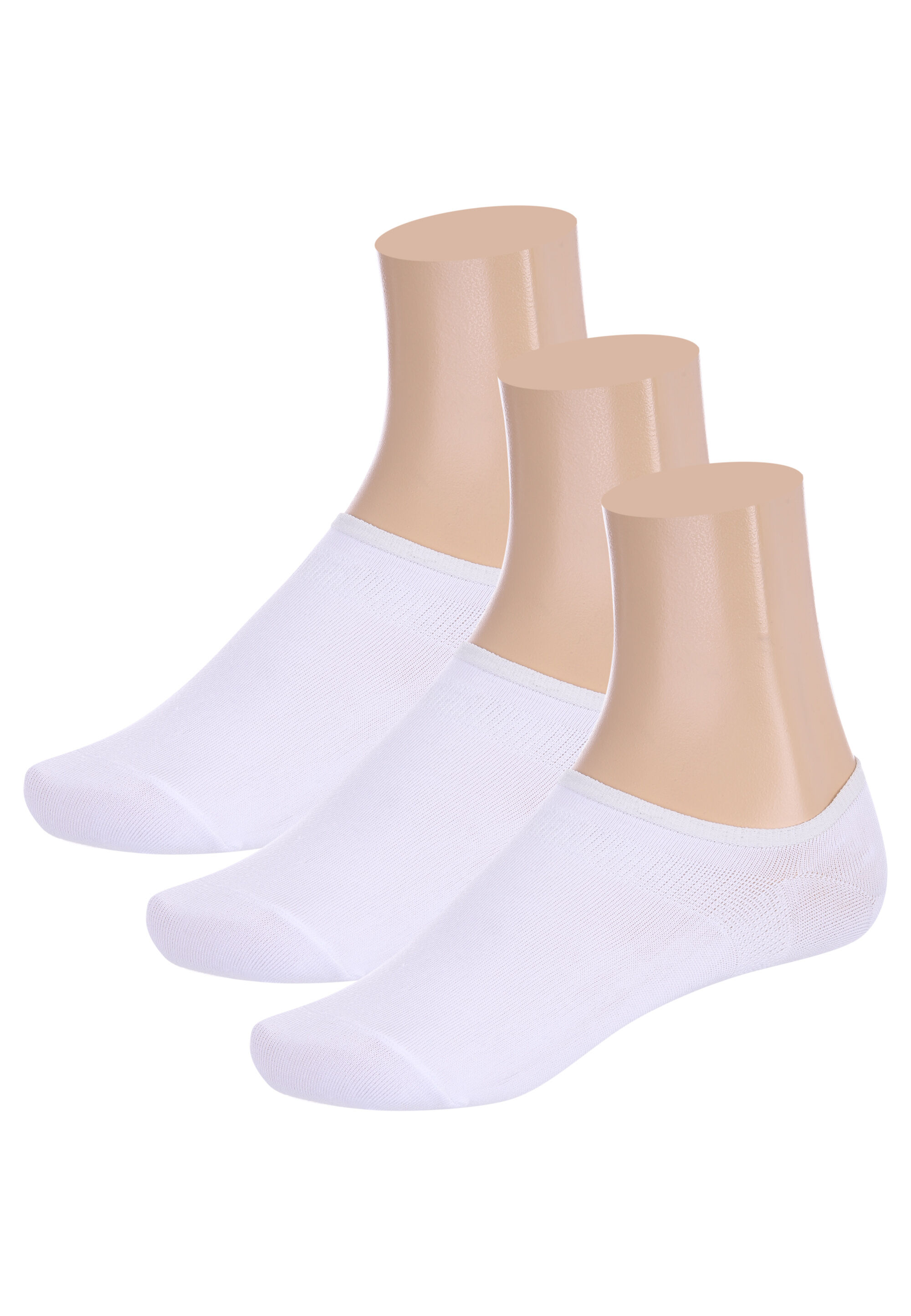 Womens 4pk White No Show Trainer Socks