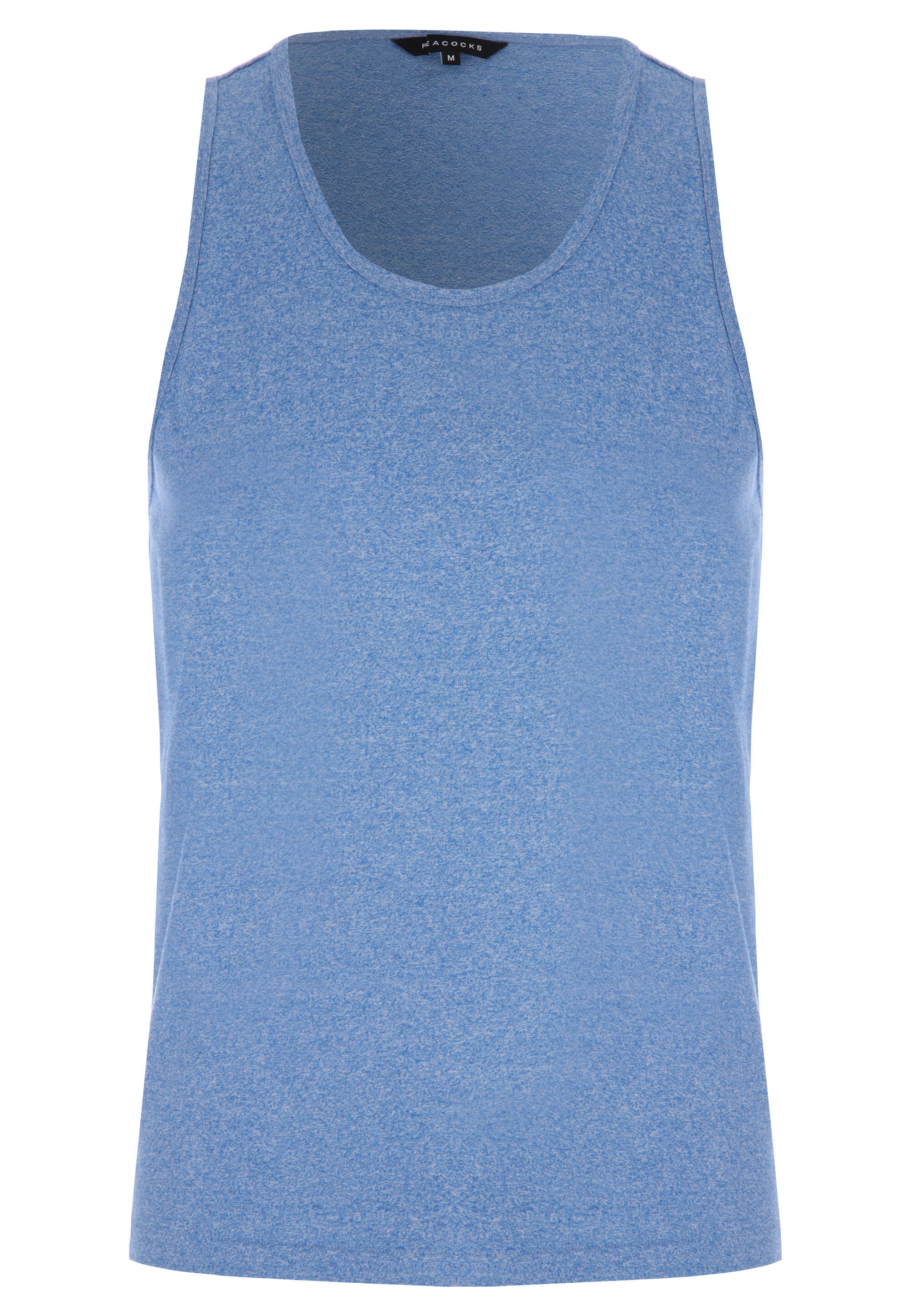 Mens Blue Cotton Textured Vest Top