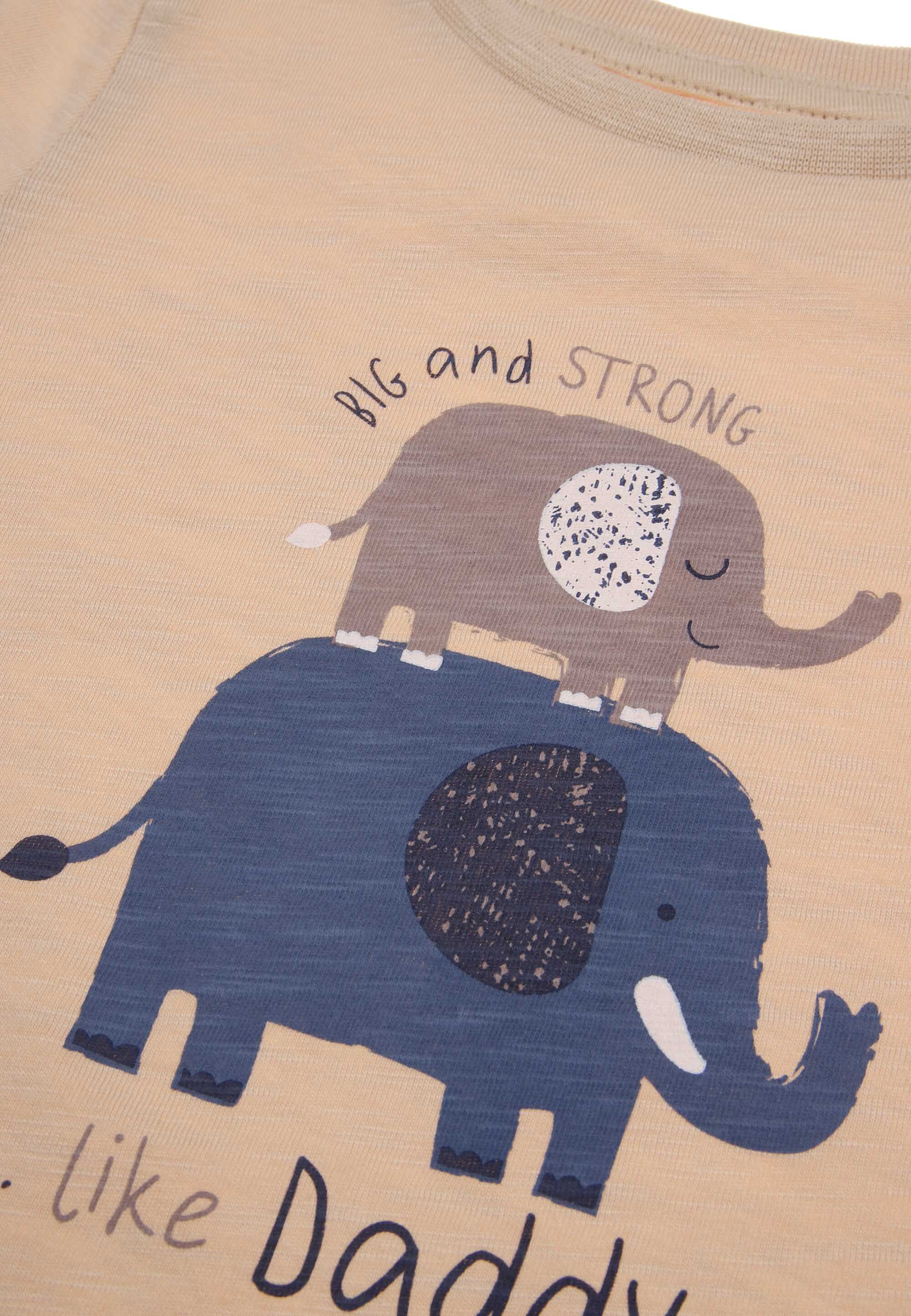 Baby Boys Stone Elephant Daddy Slogan T-Shirt
