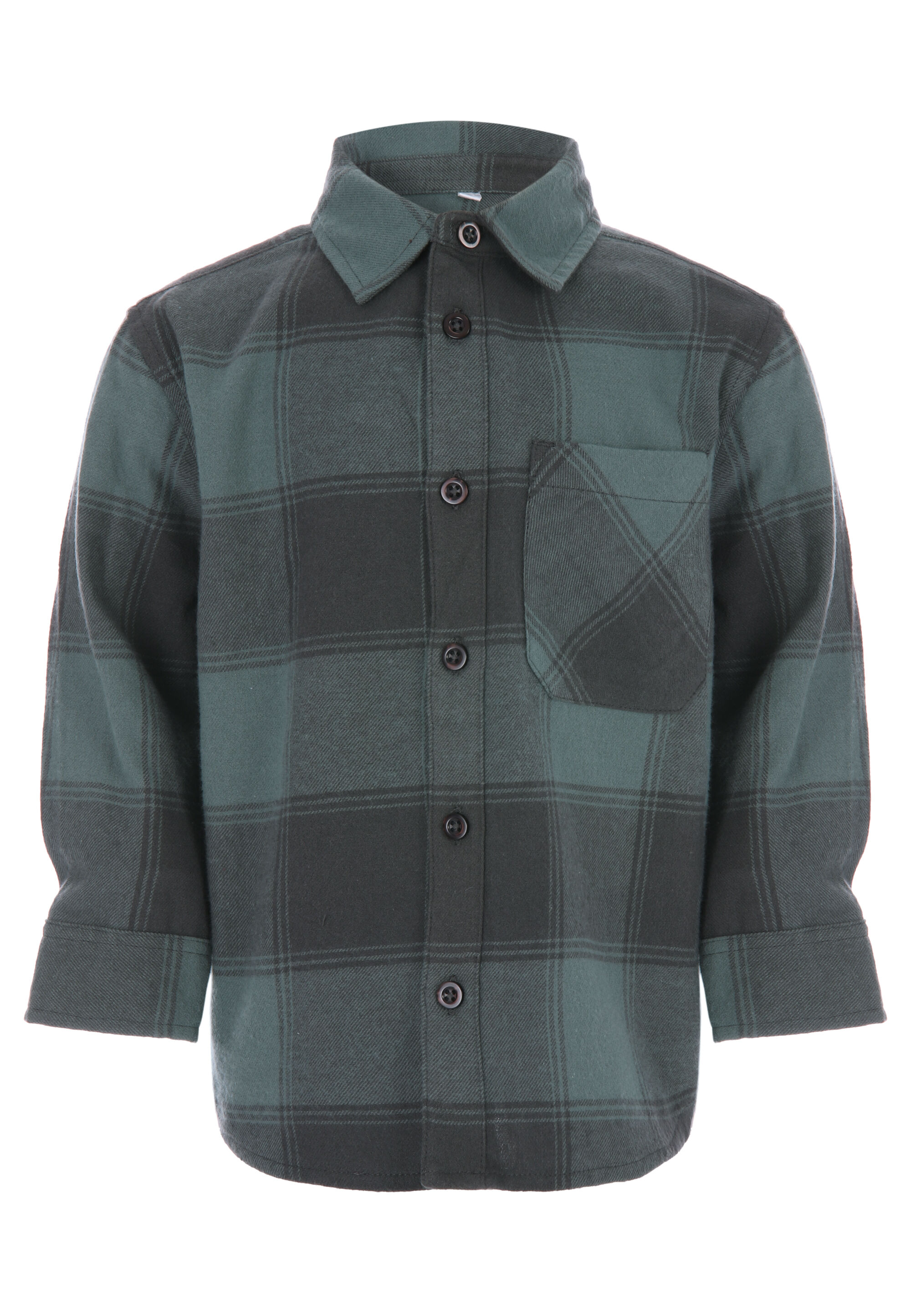 Younger Boys Mid Green Check Shirt