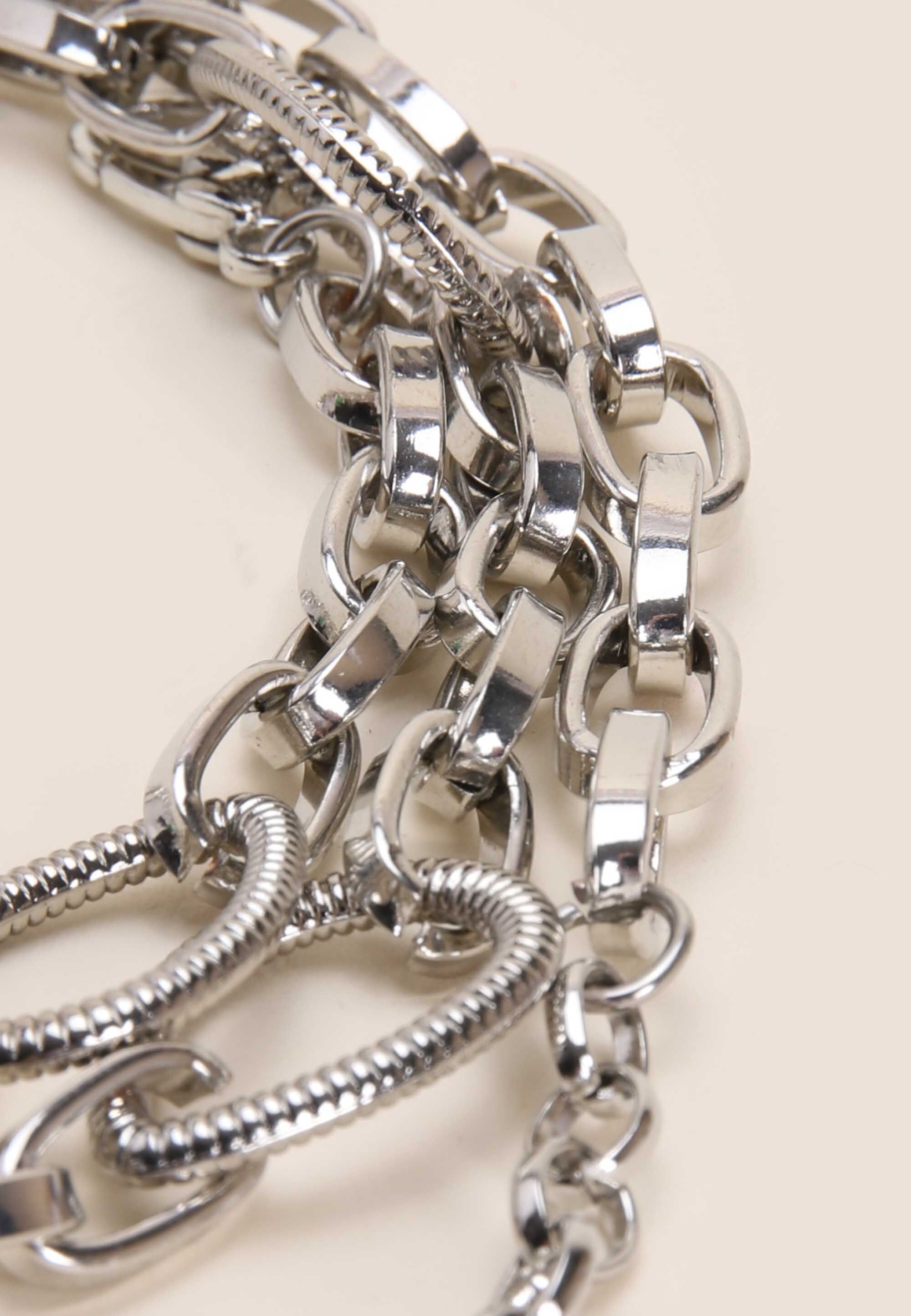Womens Silver Chain Coil Loop Belt