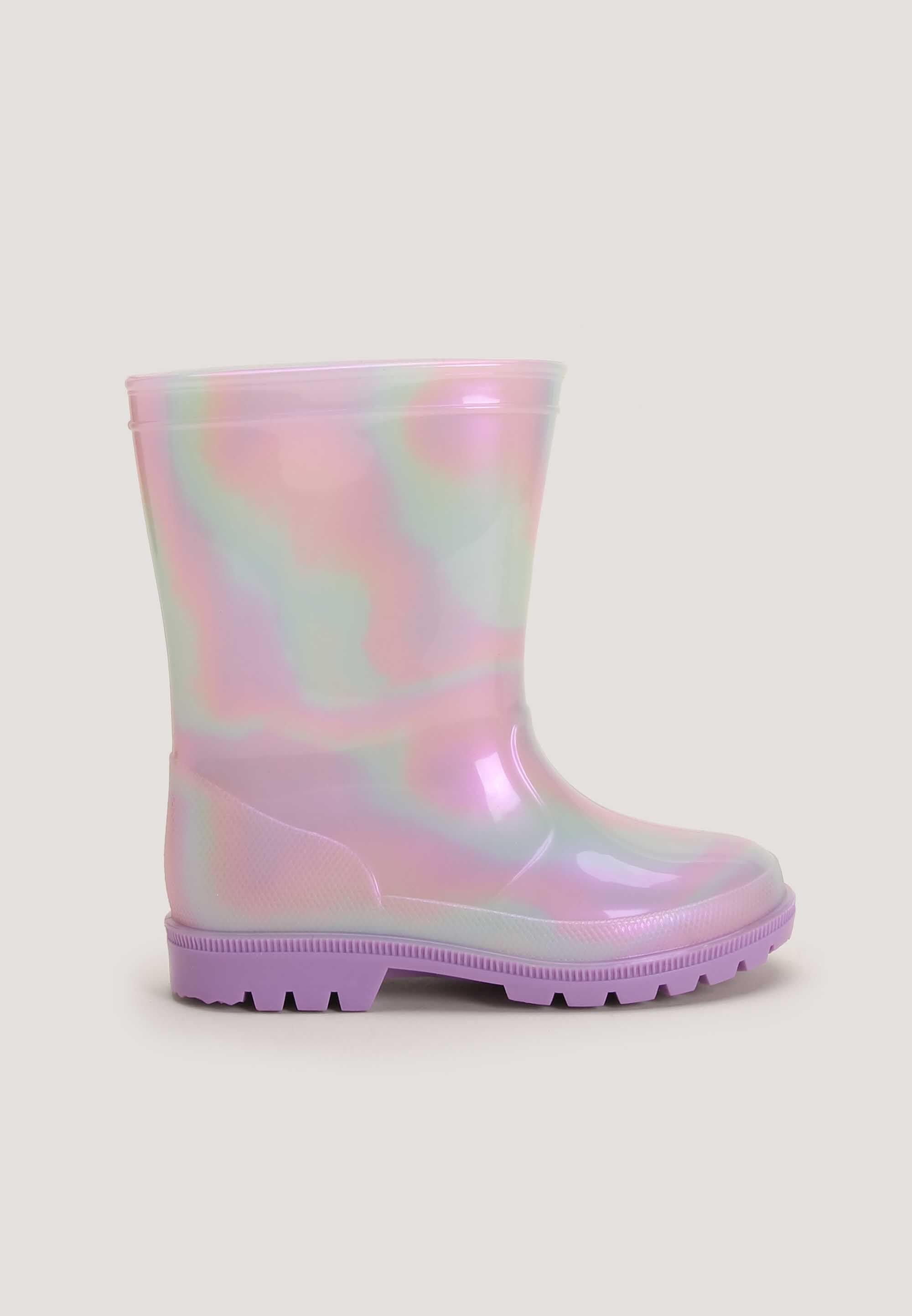 Girls Lilac Iridescent Wellies