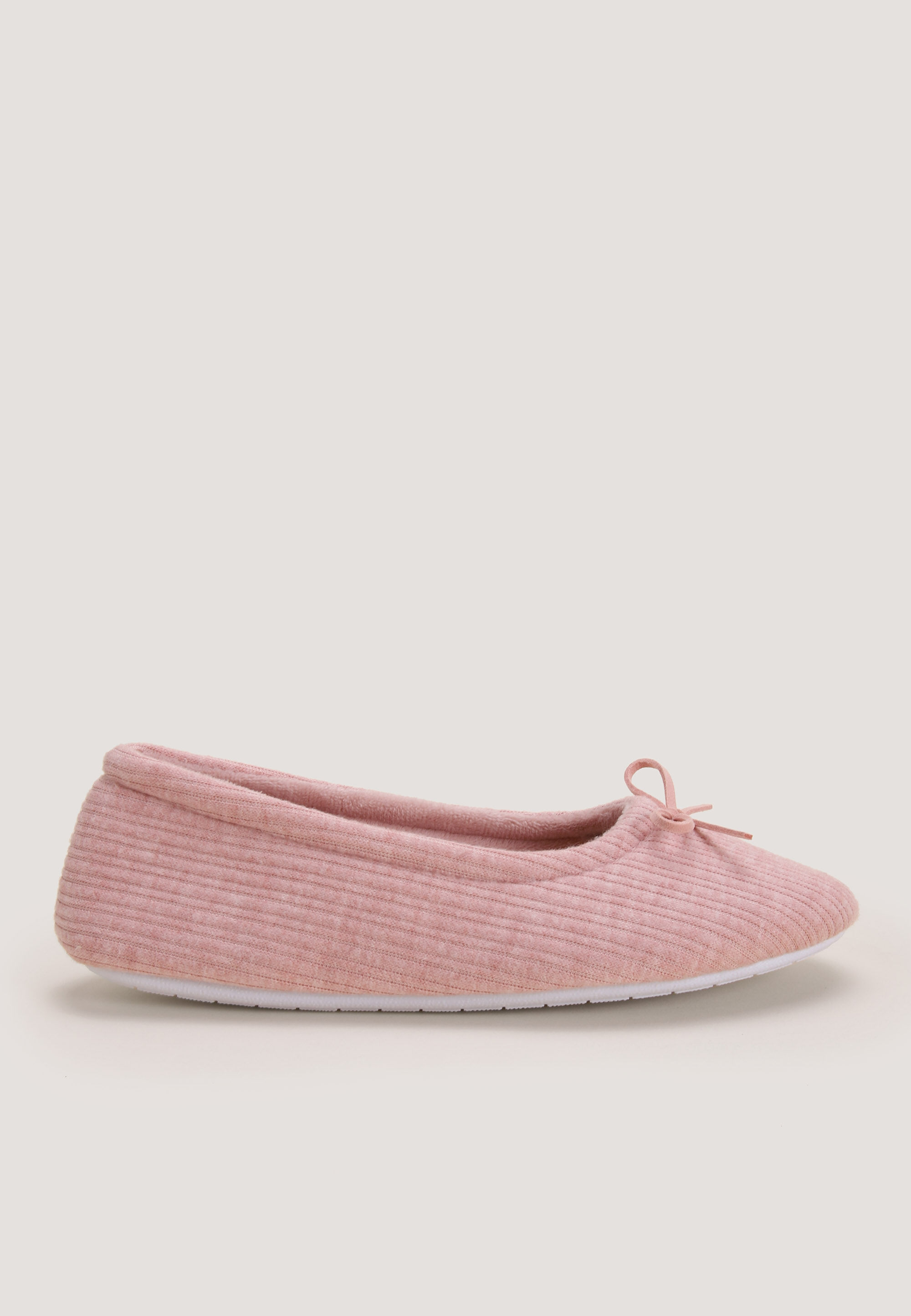 Womens Pink Pointelle Ballet Slippers