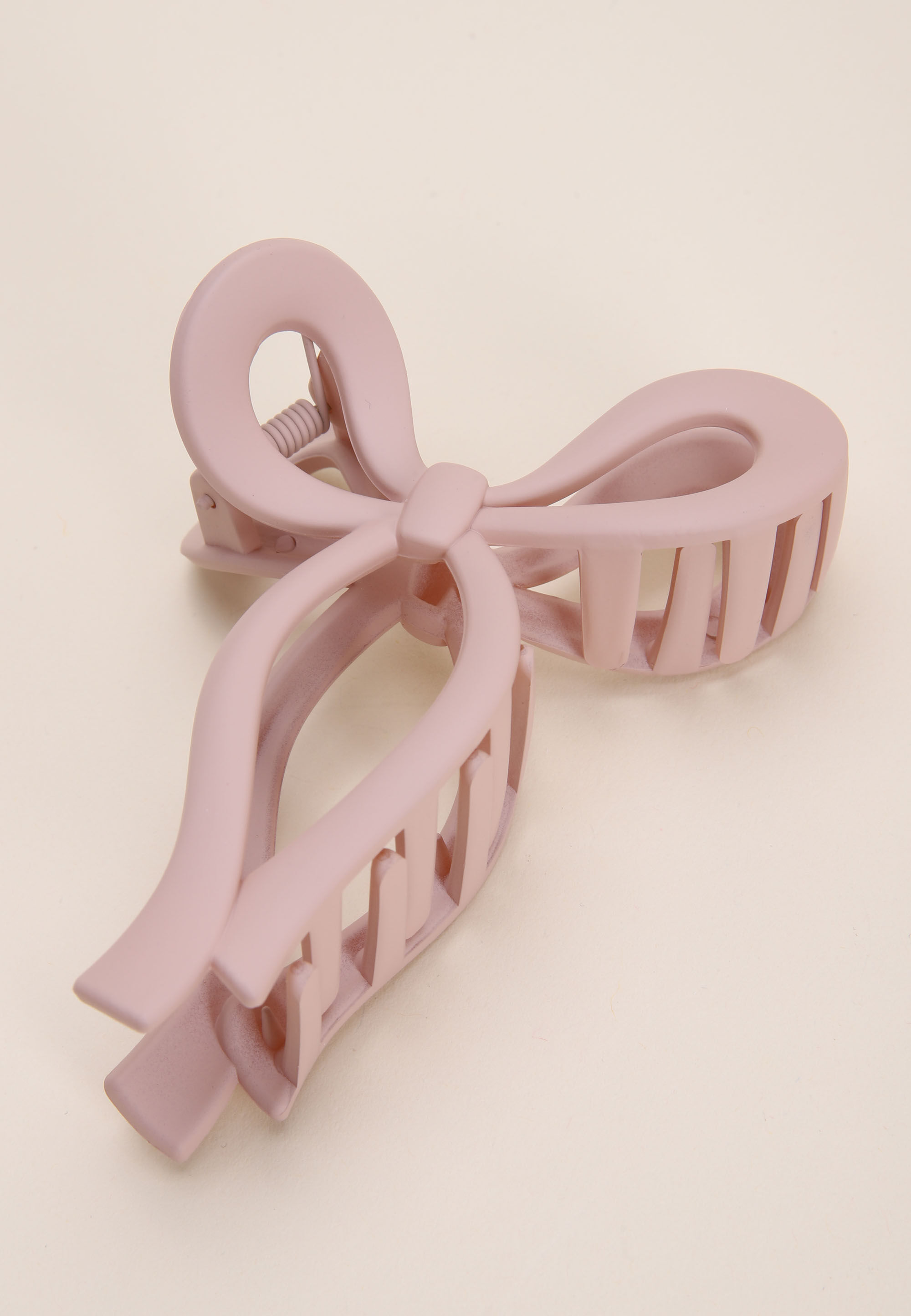 Womens Pink Matte Bow Claw Hair Clip